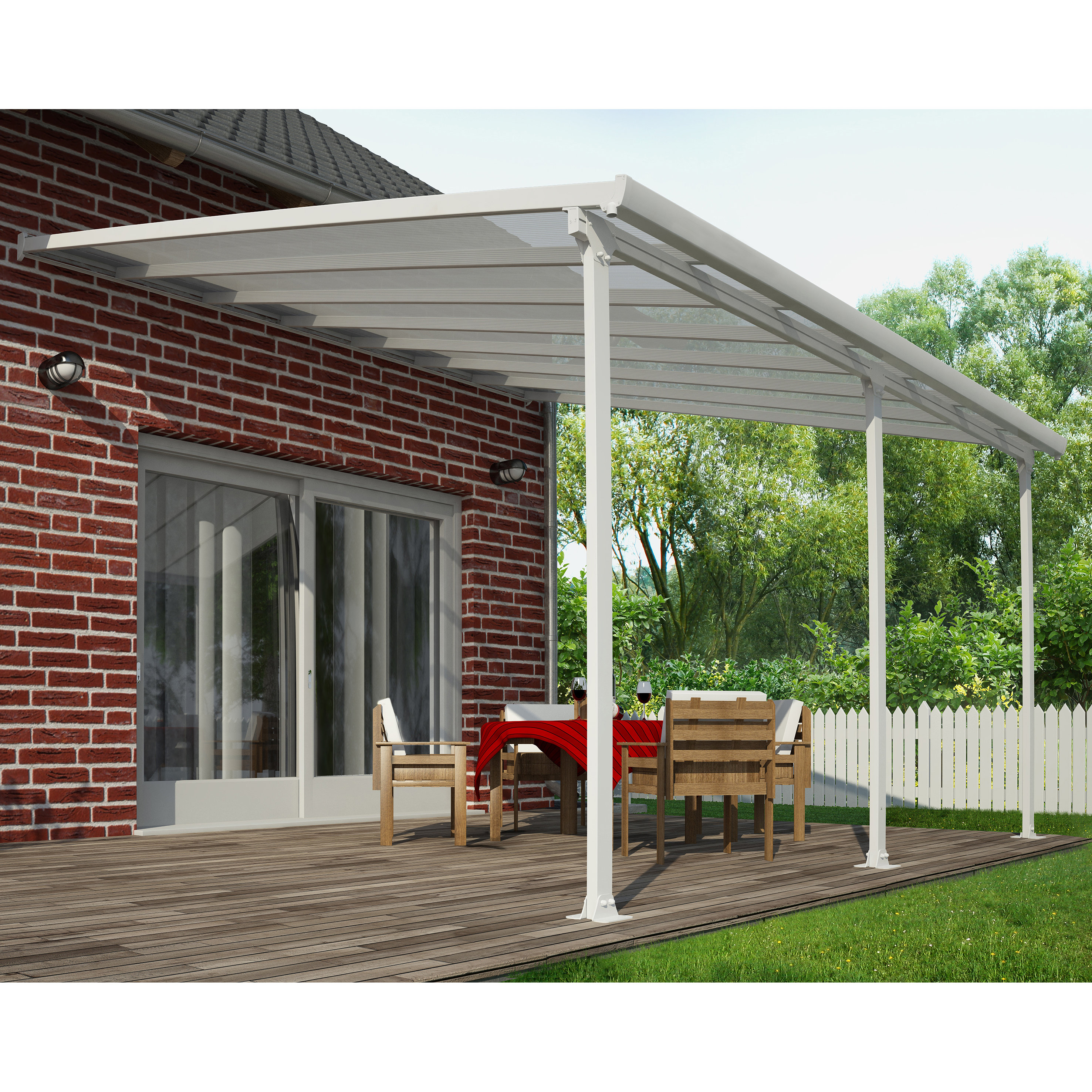 Palram Feria 10 Ft H X 14 W 13 D Patio Cover Awning Palram Feria Trade 10 Ft H X 14 W 13
