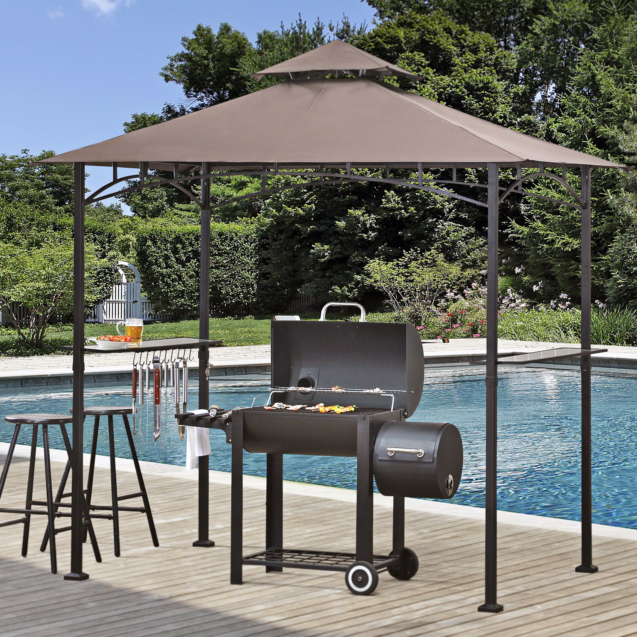 Sunjoy Sunjoy 8 Ft. W X 5 Ft. D Metal Grill Gazebo & Reviews | Wayfair.ca