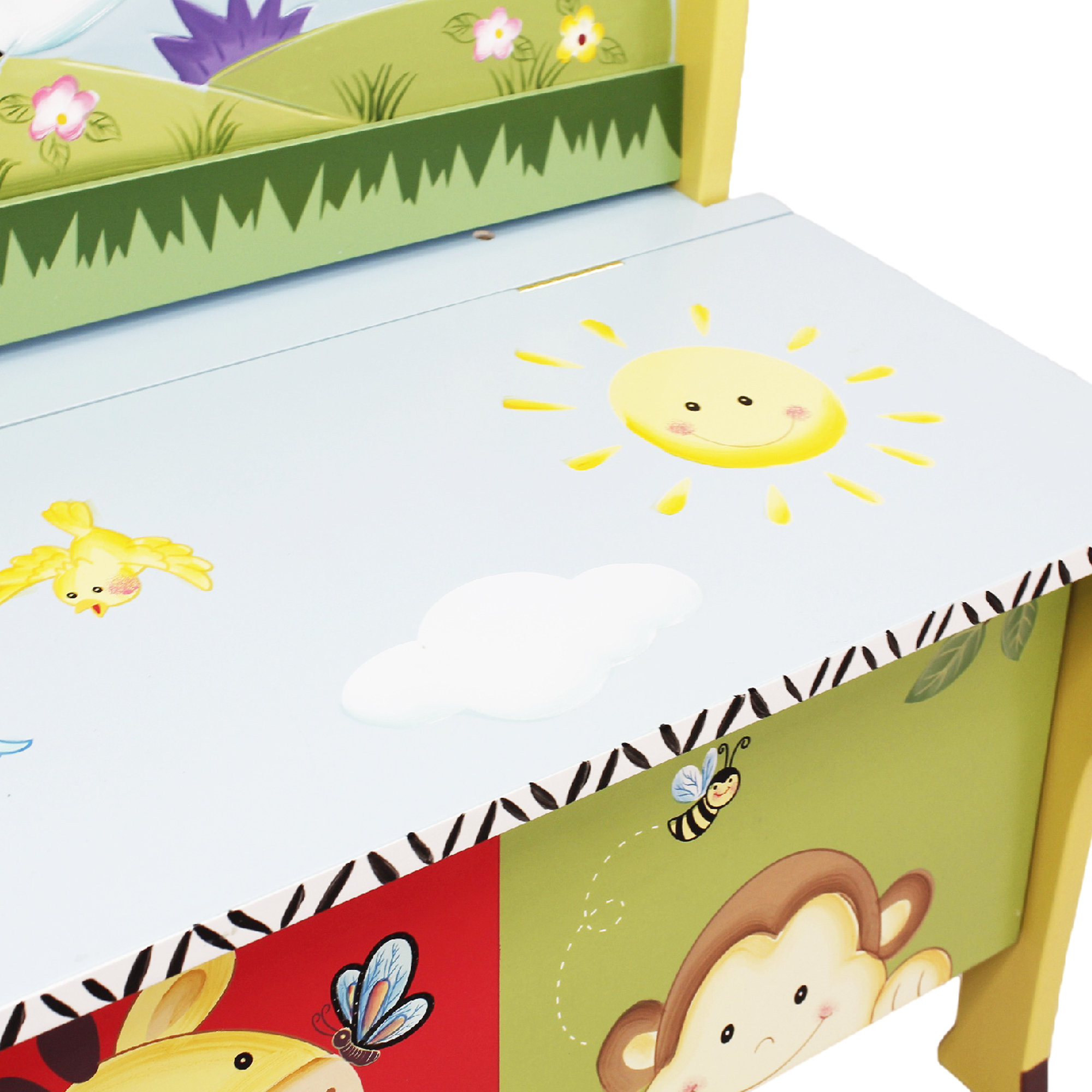 Fantasy Fields Sunny Safari Kids Bench with Storage Compartment