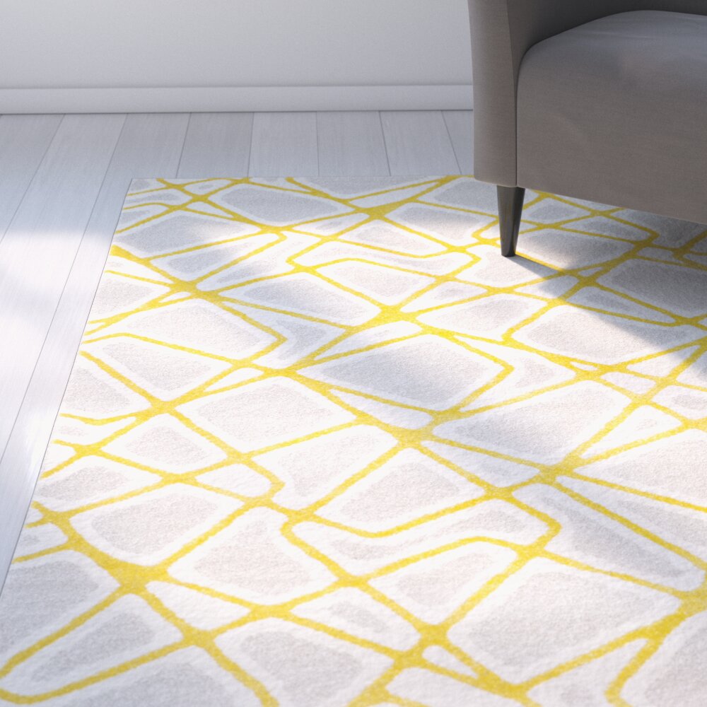 ZipcodeÃ¢Â„Â¢ Design Nanette Light Gray / Yellow Area Rug & Reviews ... - Zipcode™ Design Nanette Light Gray / Yellow Area Rug