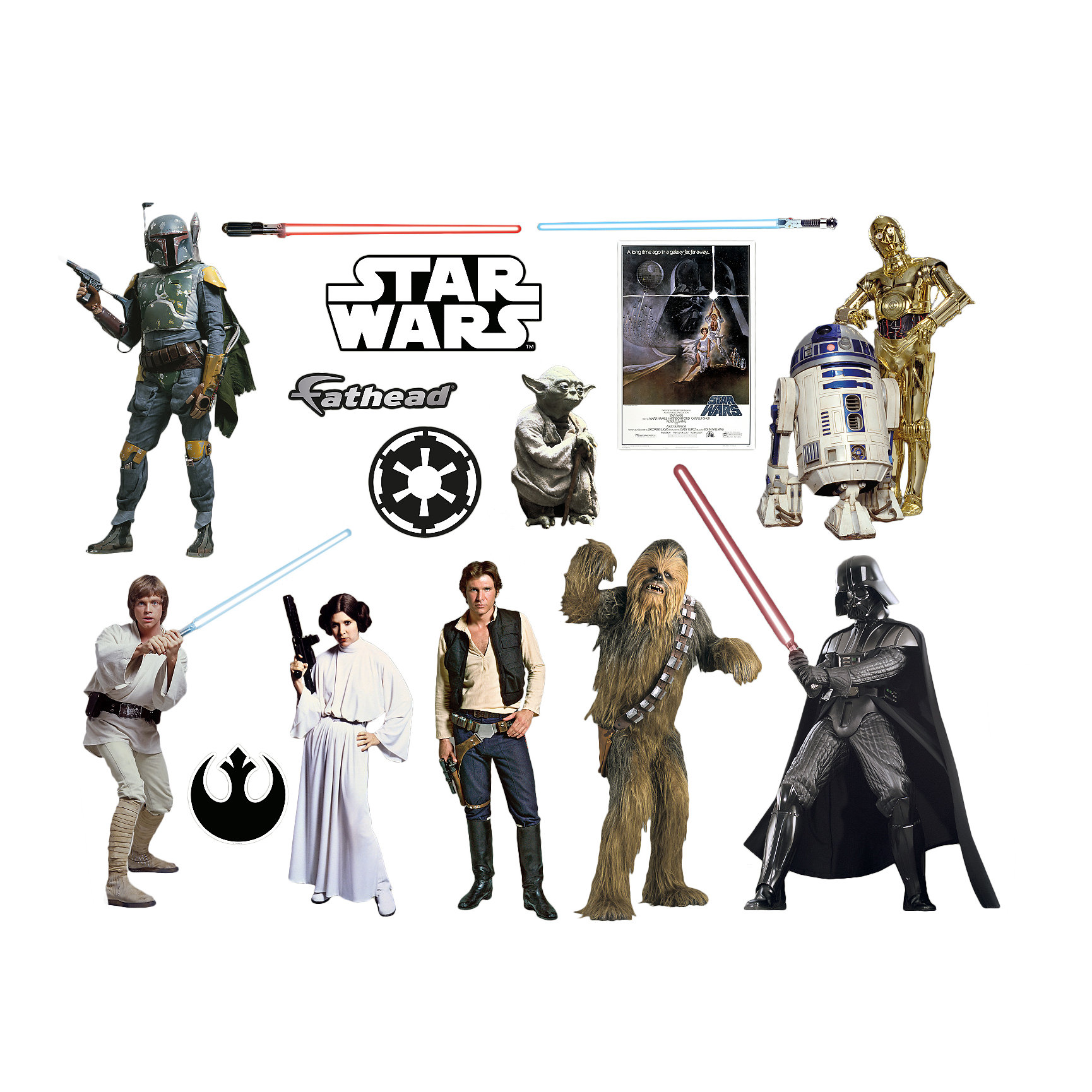 Fathead Star Wars Original Trilogy Characters Peel and Stick Wall Decal & Reviews Wayfair