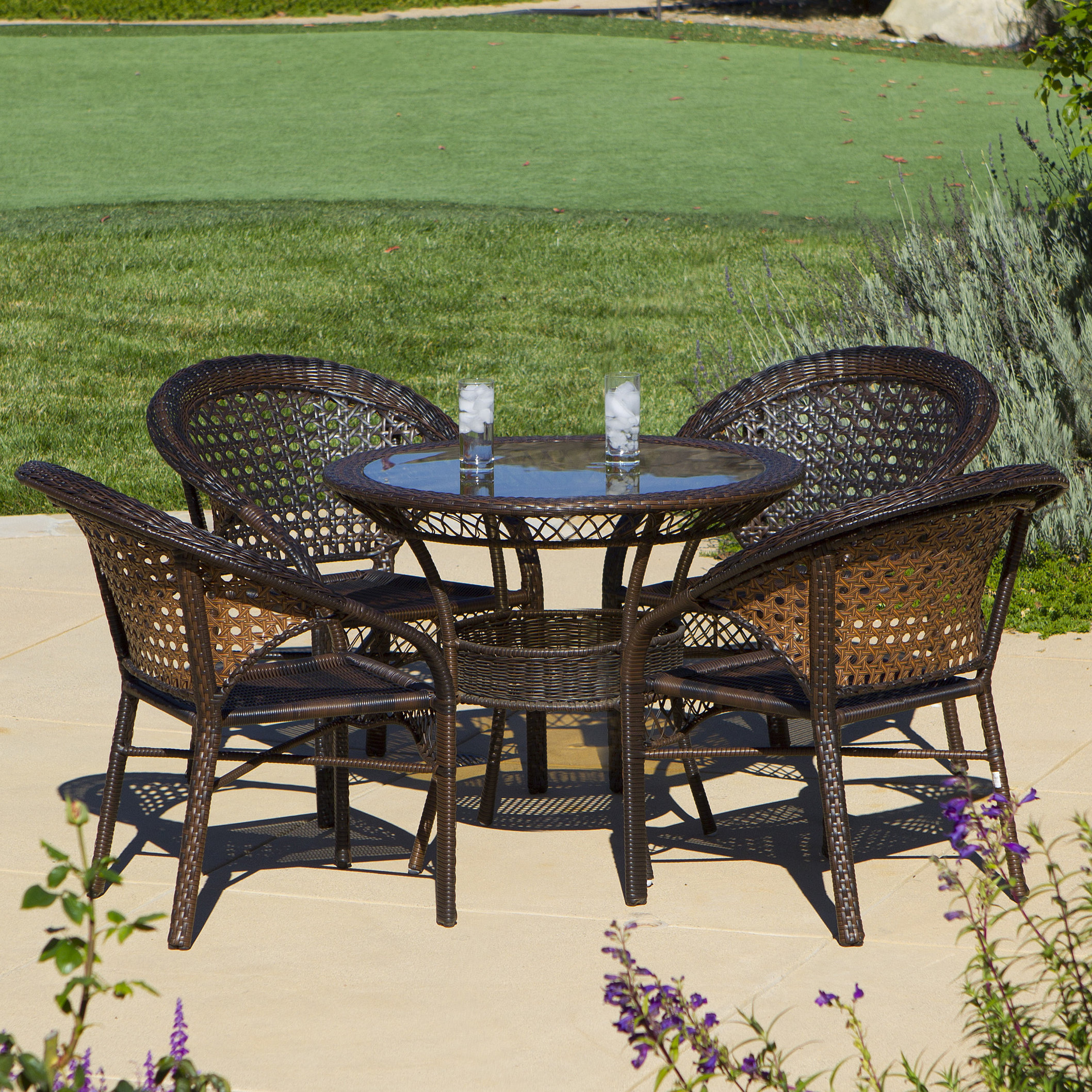 Home Loft Concepts Andre 5 Piece Wicker Outdoor Dining Set Home Loft Concepts Andre 5 Piece Wicker Outdoor Dining Set