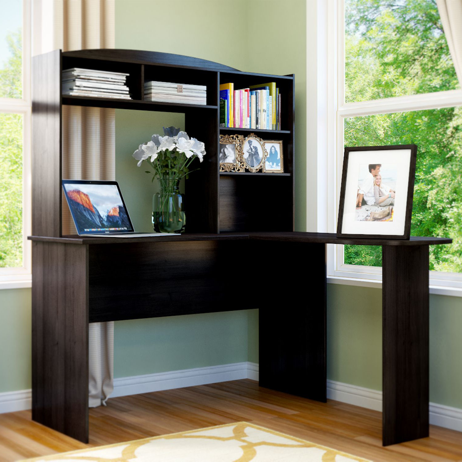 Andover Mills Marlton LShape Writing Desk with Hutch & Reviews Wayfair