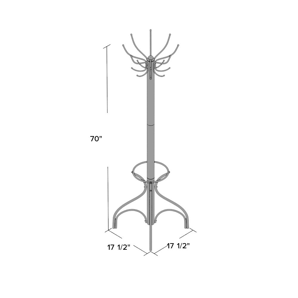 Coat Rack With Umbrella Stand Wavy Modern 6 Hanger Coat Rack With Umbrella Stand Silver And Black Racks At Hayneedle