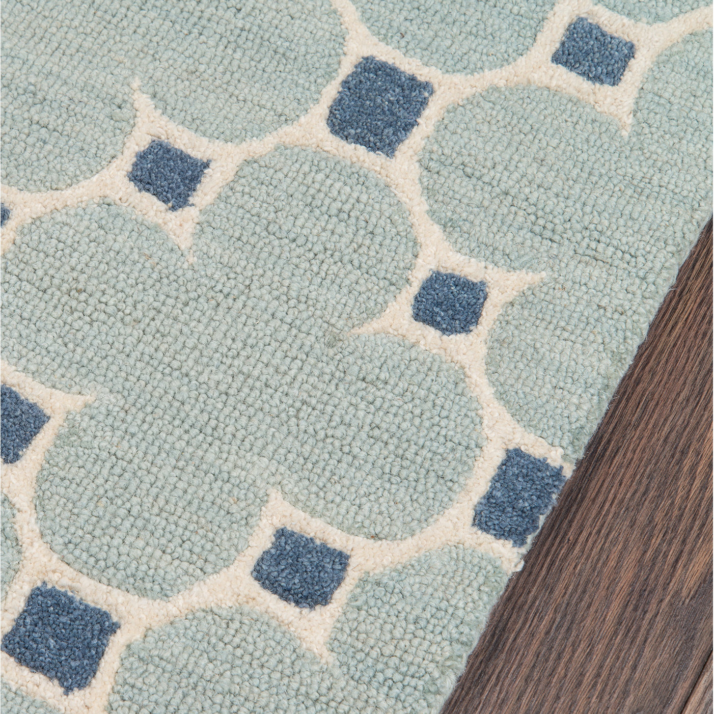 Winola Blue Geometric Wool HandTufted Area Rug & Reviews Joss & Main