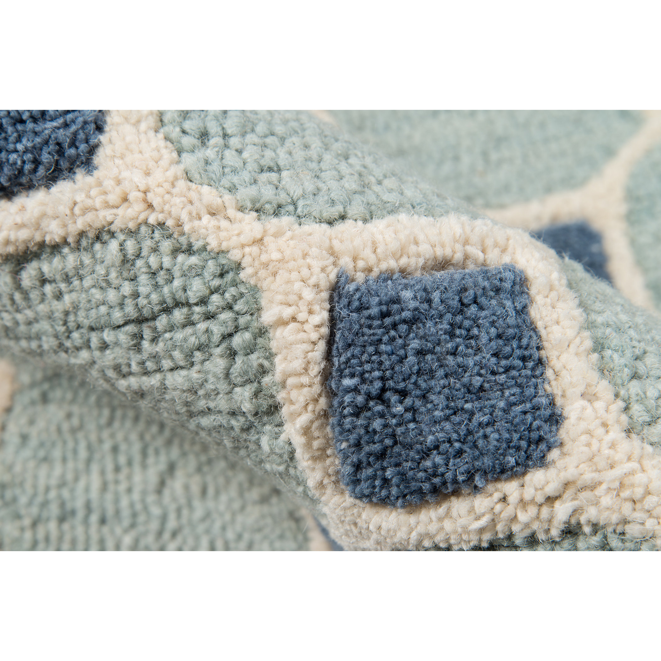 Winola Blue Geometric Wool HandTufted Area Rug & Reviews Joss & Main