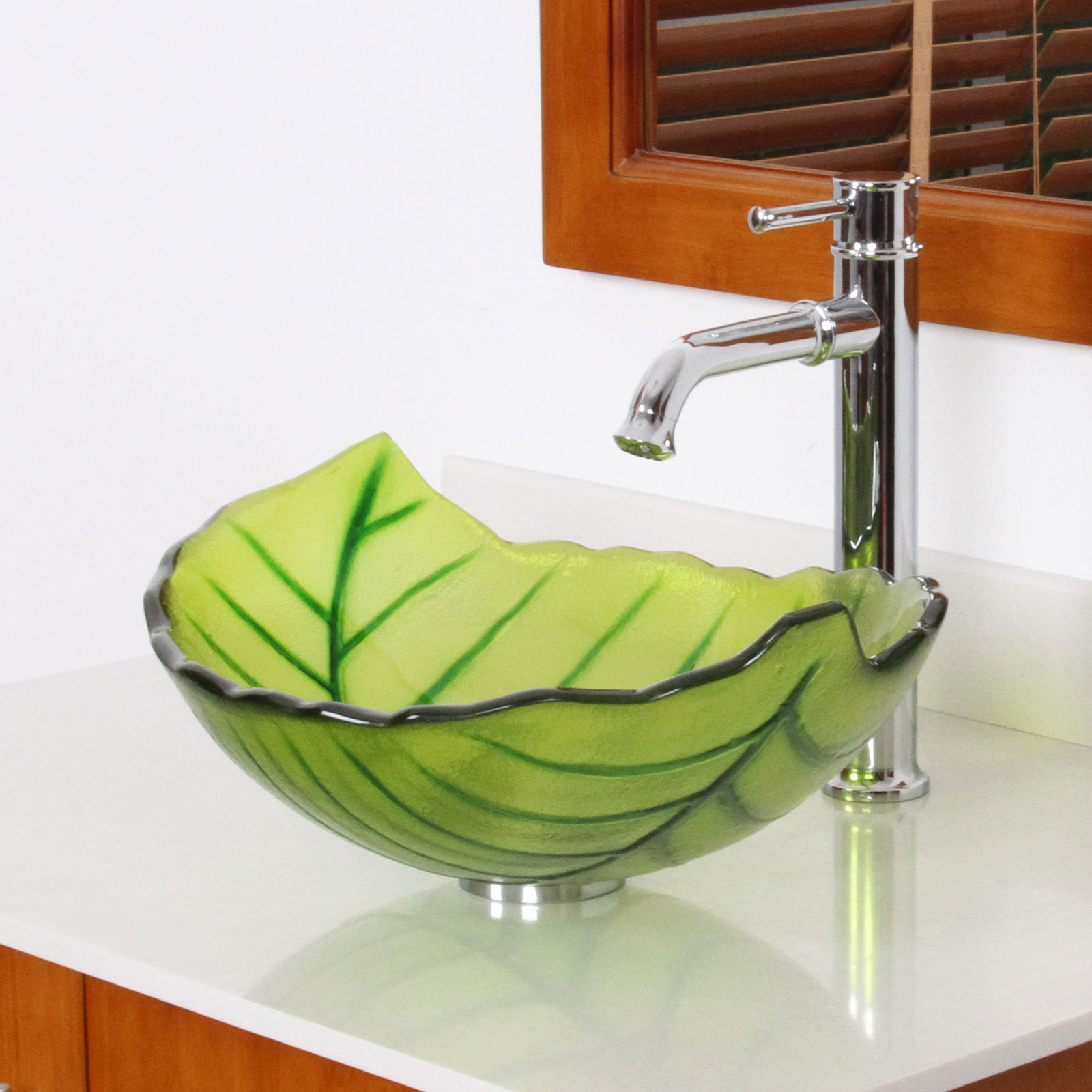 Elite Hot Melted and Hand Painted Spring Leaf Shaped Transparent Bowl