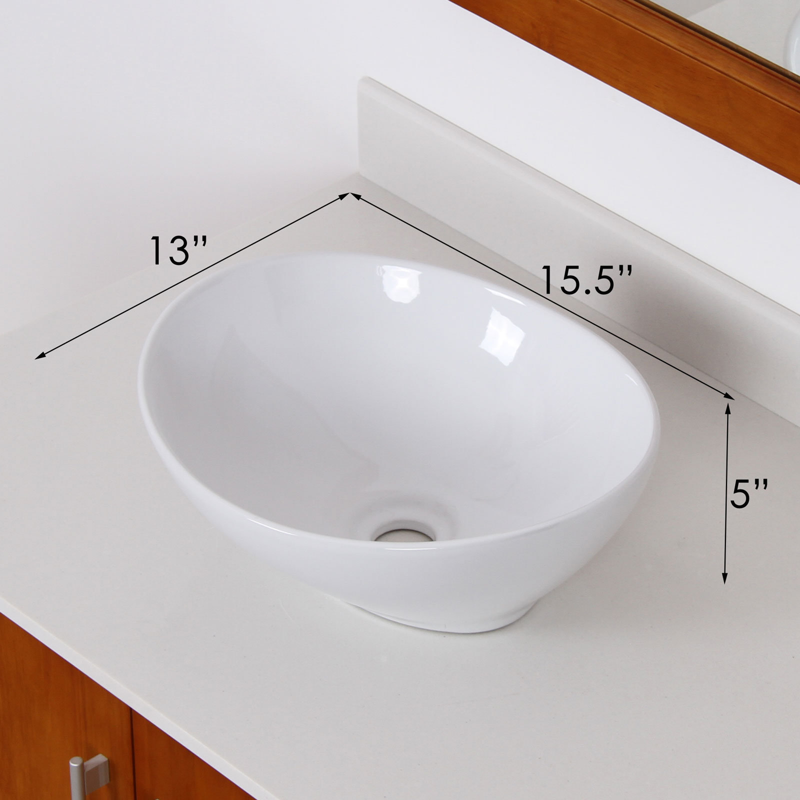 Elite Ceramic BoatShaped Bathroom Sink & Reviews Wayfair