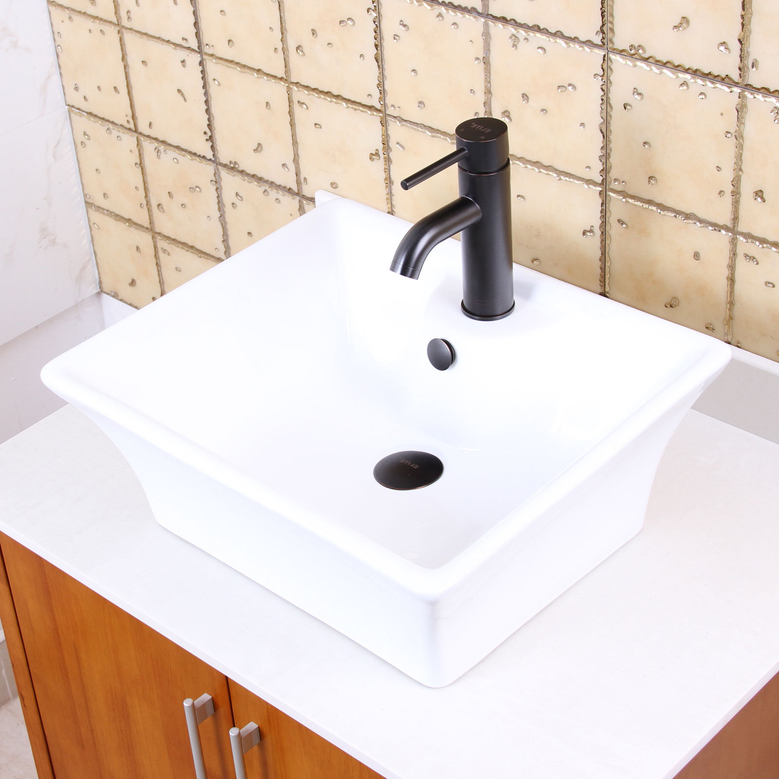 Elite Single Handle Bathroom Sink Faucet with Horizontal Dip Tip Spout ...
