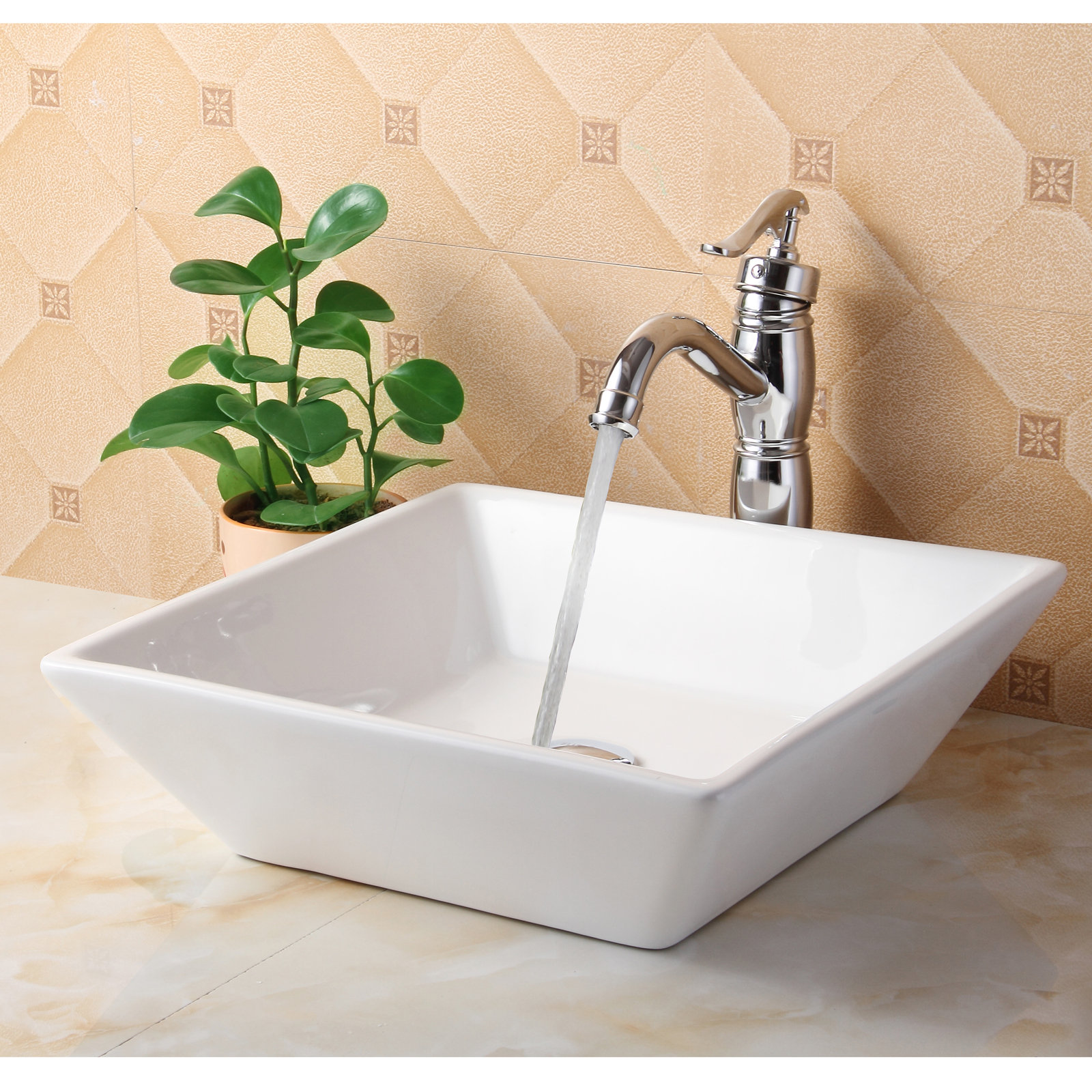 Elite Ceramic Square Bathroom Sink & Reviews Wayfair