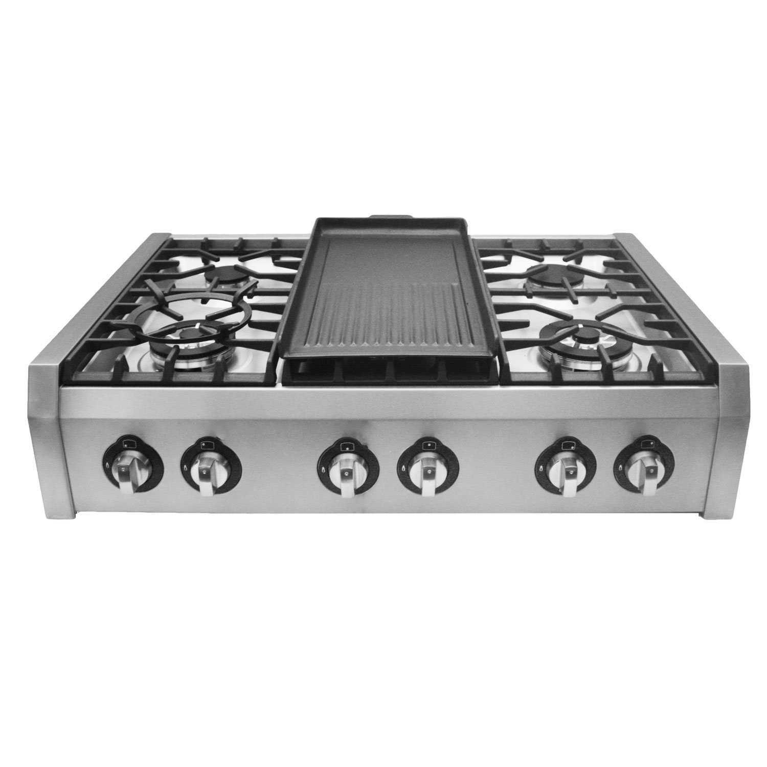 Cosmo 36 in. Gas Cooktop with 6 Burners and Removable Griddle & Reviews Wayfair