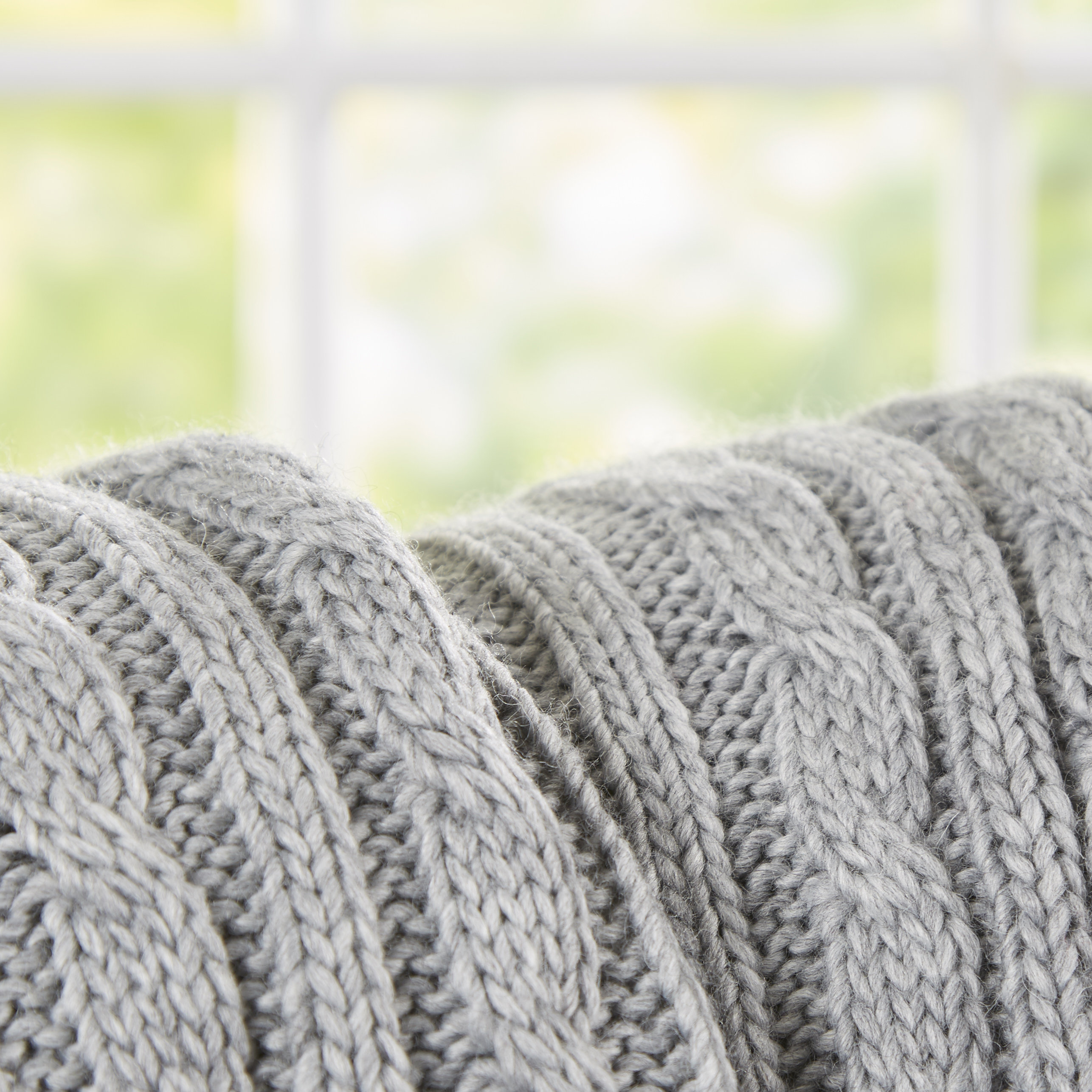 Three Posts Deluxe Cable Knit Throw Blanket & Reviews Wayfair