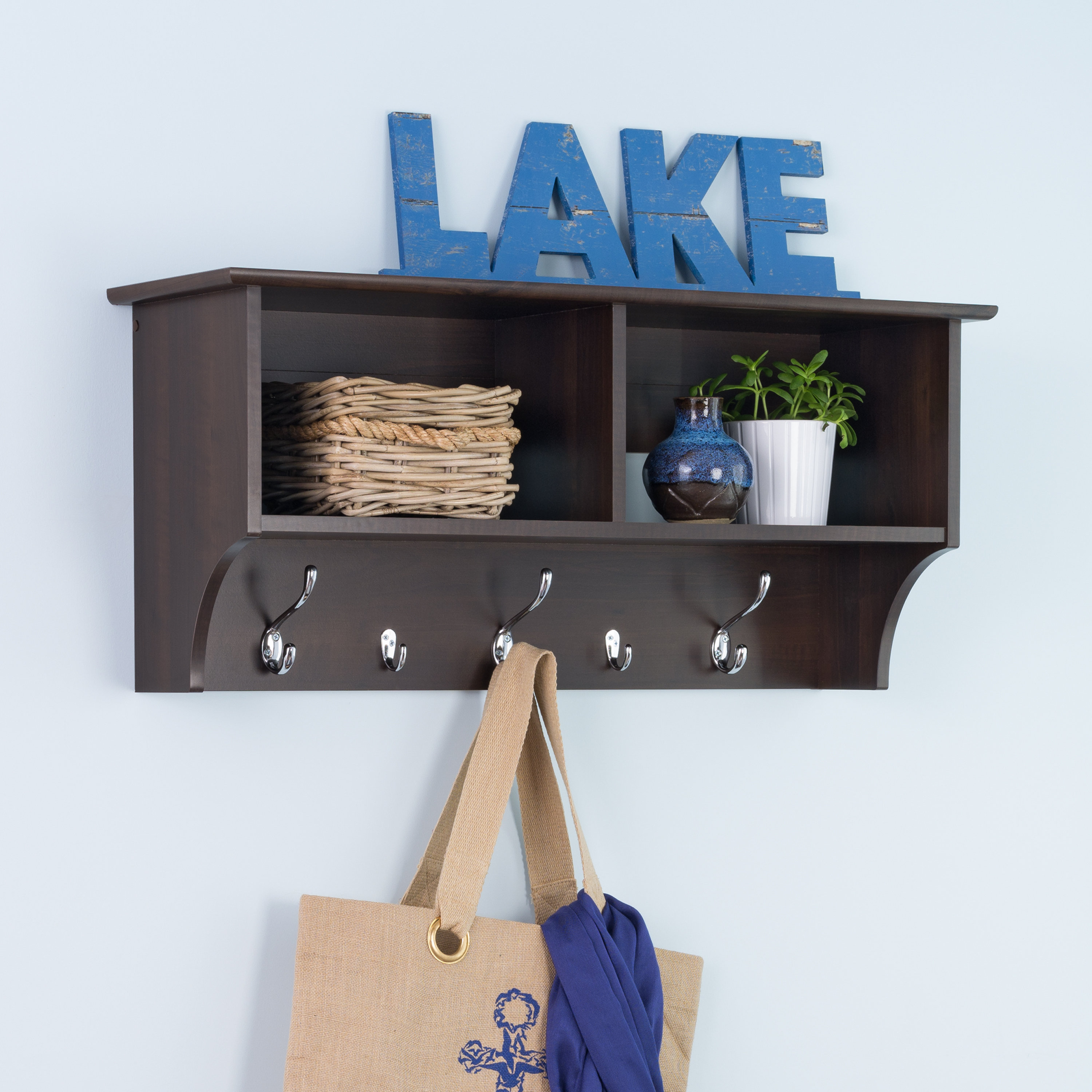 5 Hook Wooden Wall Coat Rack Racks At Hayneedle