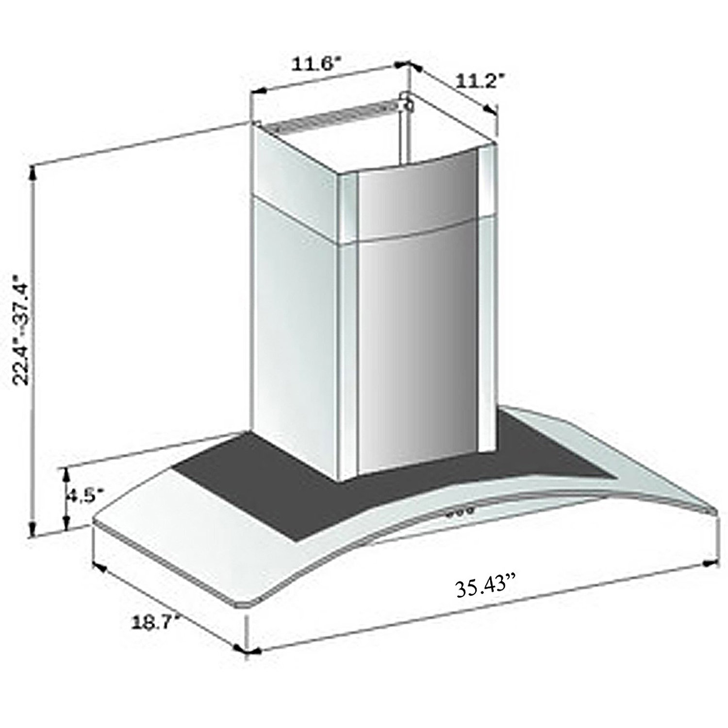 AKDY 36" 400 CFM Convertible Wall Mount Range Hood & Reviews Wayfair