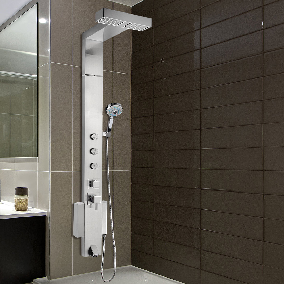AKDY Tower Rainfall Shower Panel System & Reviews Wayfair