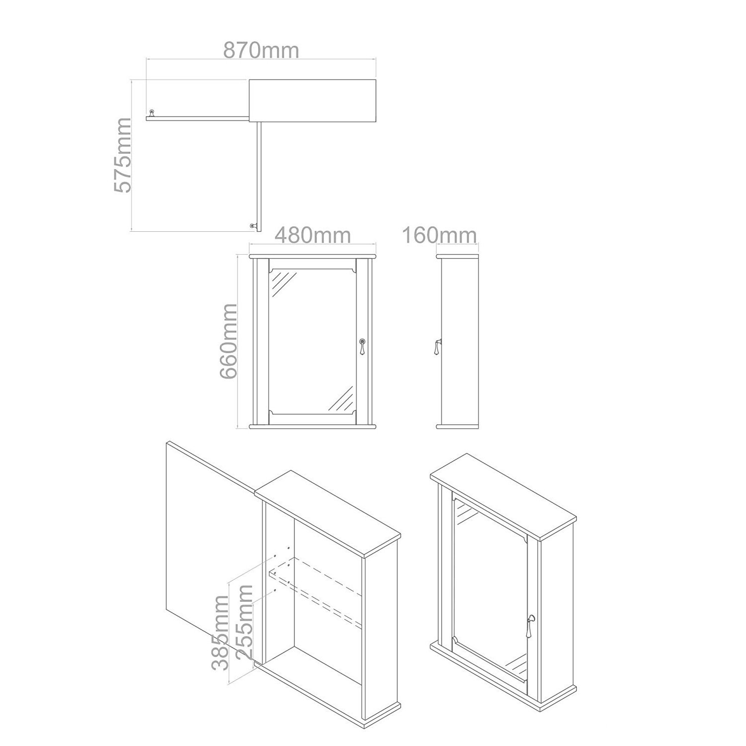 All Home Marcella 48cm x 66cm Surface Mount Mirror & Reviews