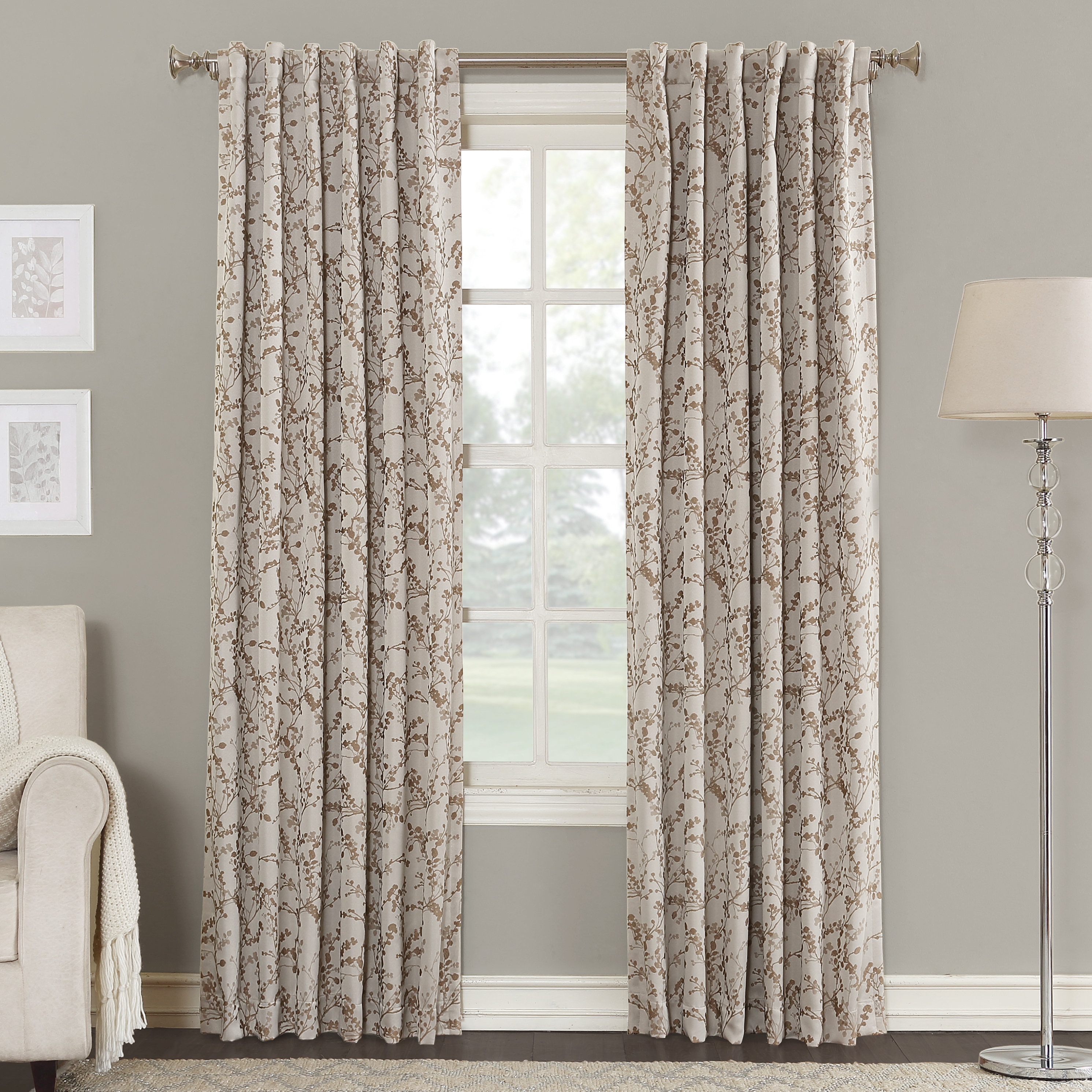 Sun Zero Karin Floral Thermal Single Curtain Panel & Reviews | Wayfair