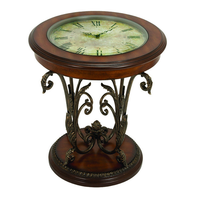 Ec World Imports Casa Cortes Round Clock Coffee And End Table Ec World Imports Casa Cortes Round Clock Coffee And End Table