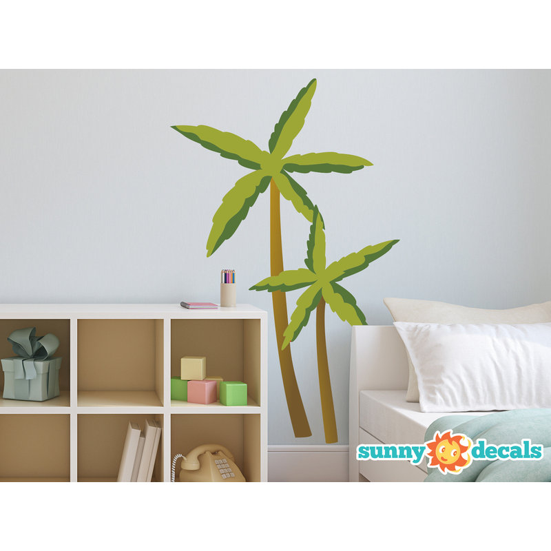 Sunny Decals Retro Palm Trees Fabric Wall Decal Wayfair