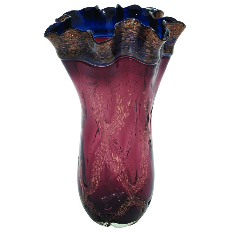 Cole & Grey Glass Fluted Tall Floor Vase & Reviews Wayfair