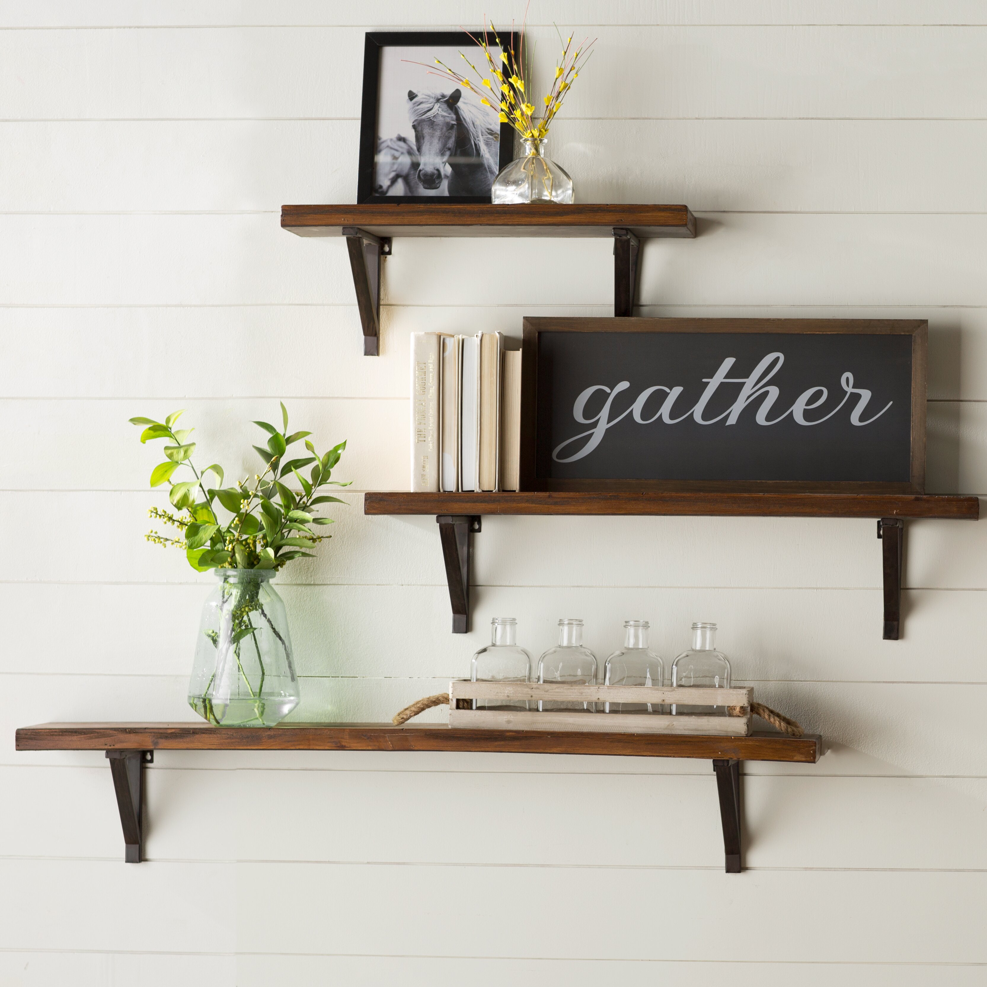 Cole & Grey 3 Piece Metal Wall Shelf Set & Reviews | Wayfair