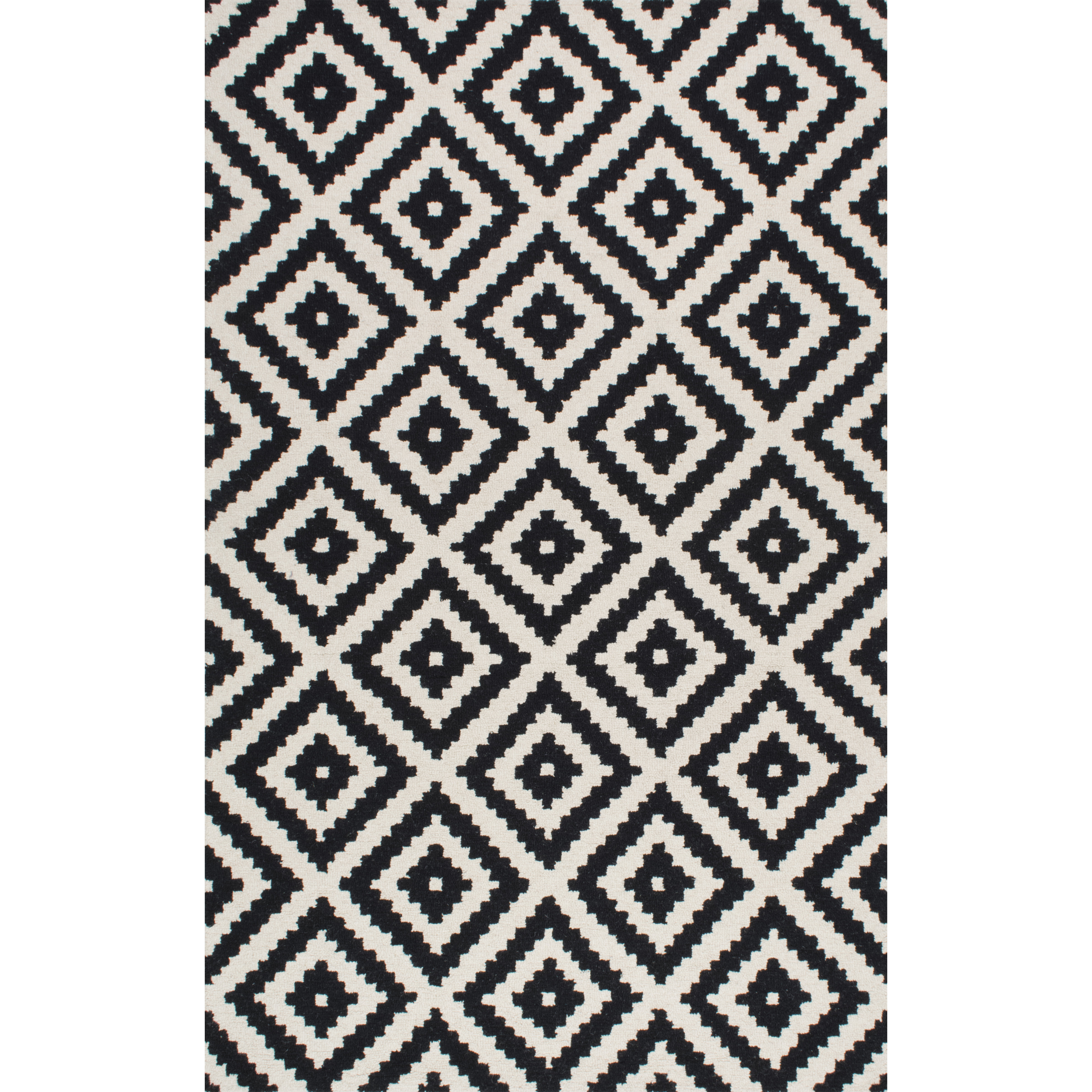 green and white area rug