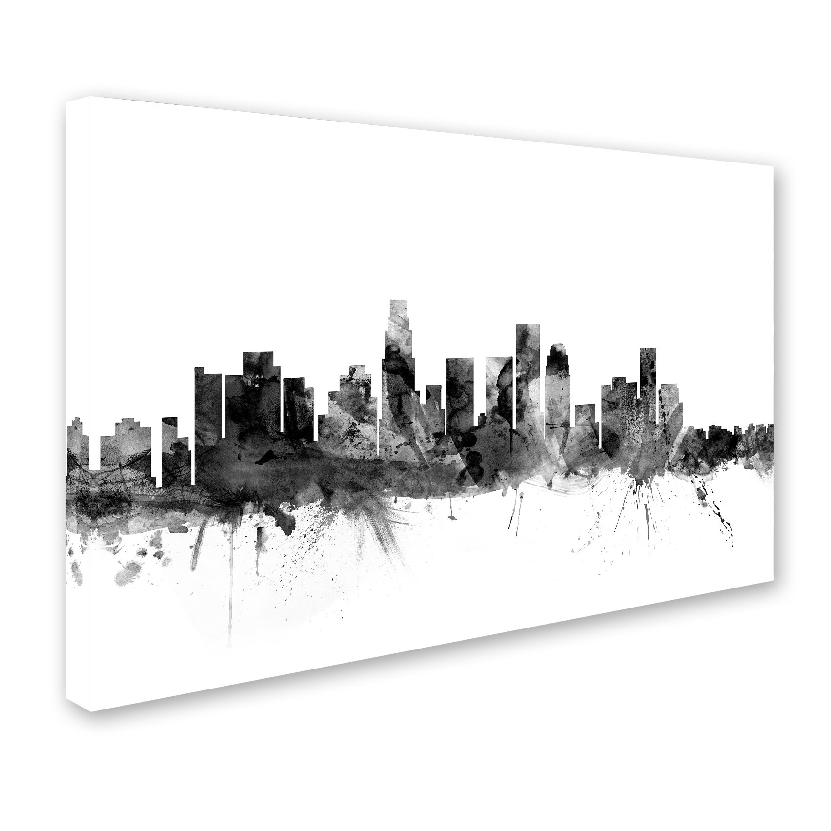 Mercury Row Los Angeles CA Skyline Graphic Art on Wrapped ...