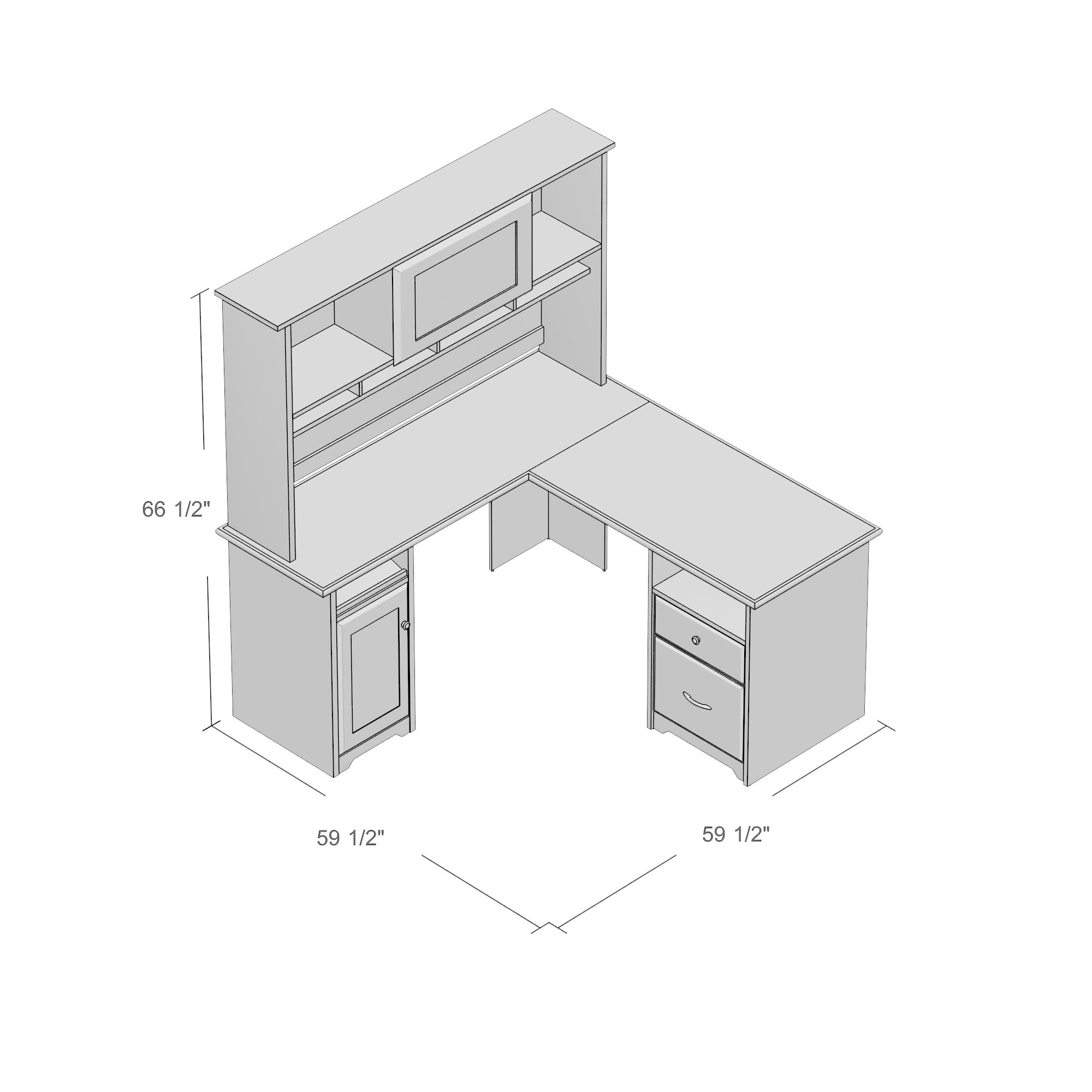 Red Barrel Studio Hillsdale LShape Computer Desk with Hutch & Reviews