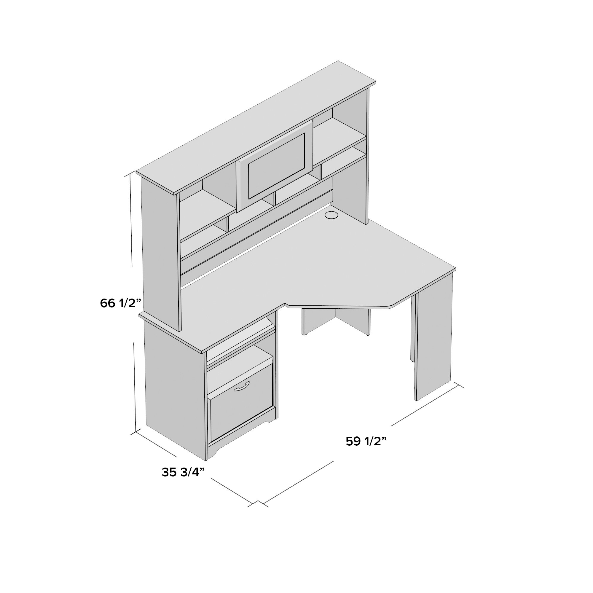 Red Barrel Studio Hillsdale LShape Computer Desk with Hutch & Reviews