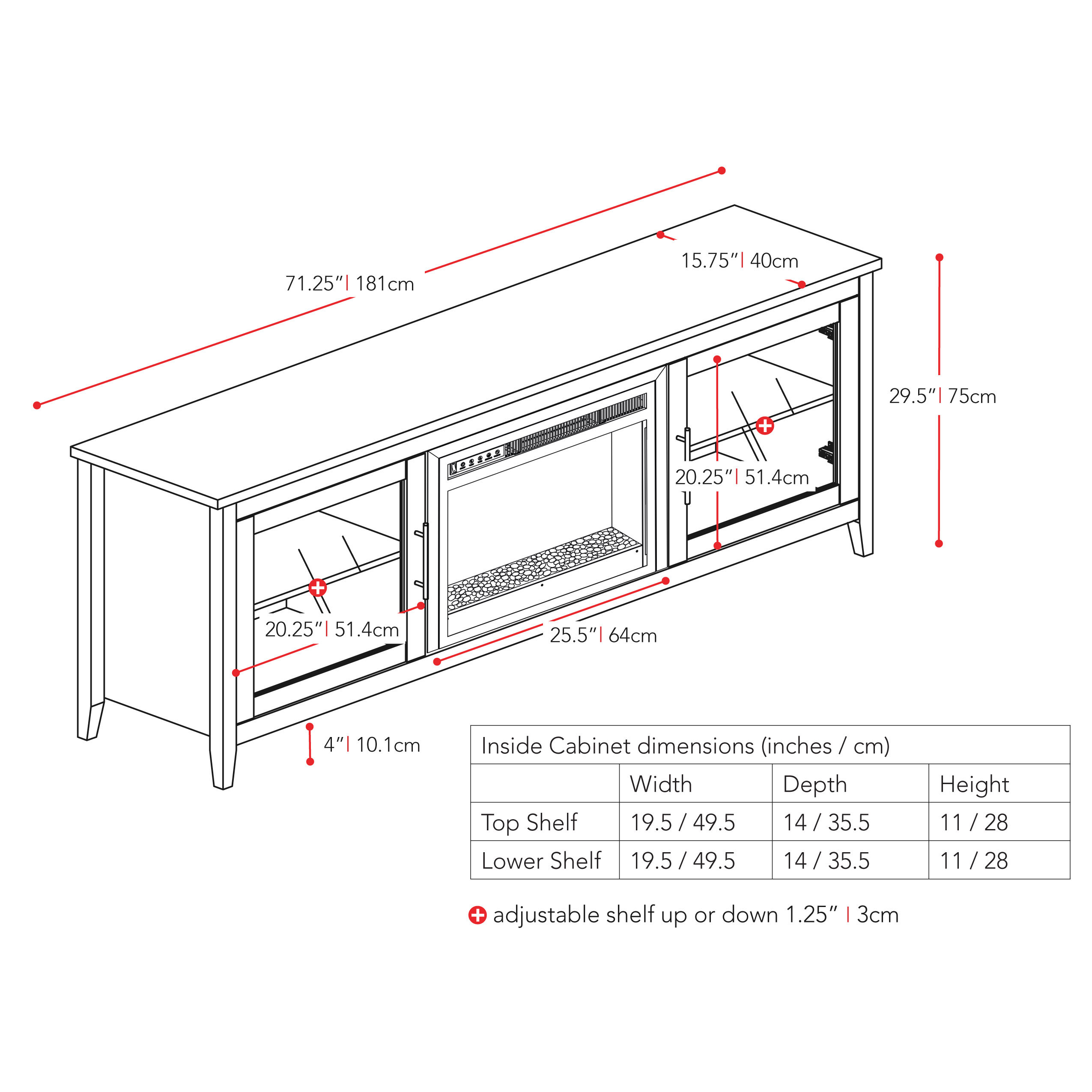 Red Barrel Studio Starkville TV Stand with Electric Fireplace & Reviews