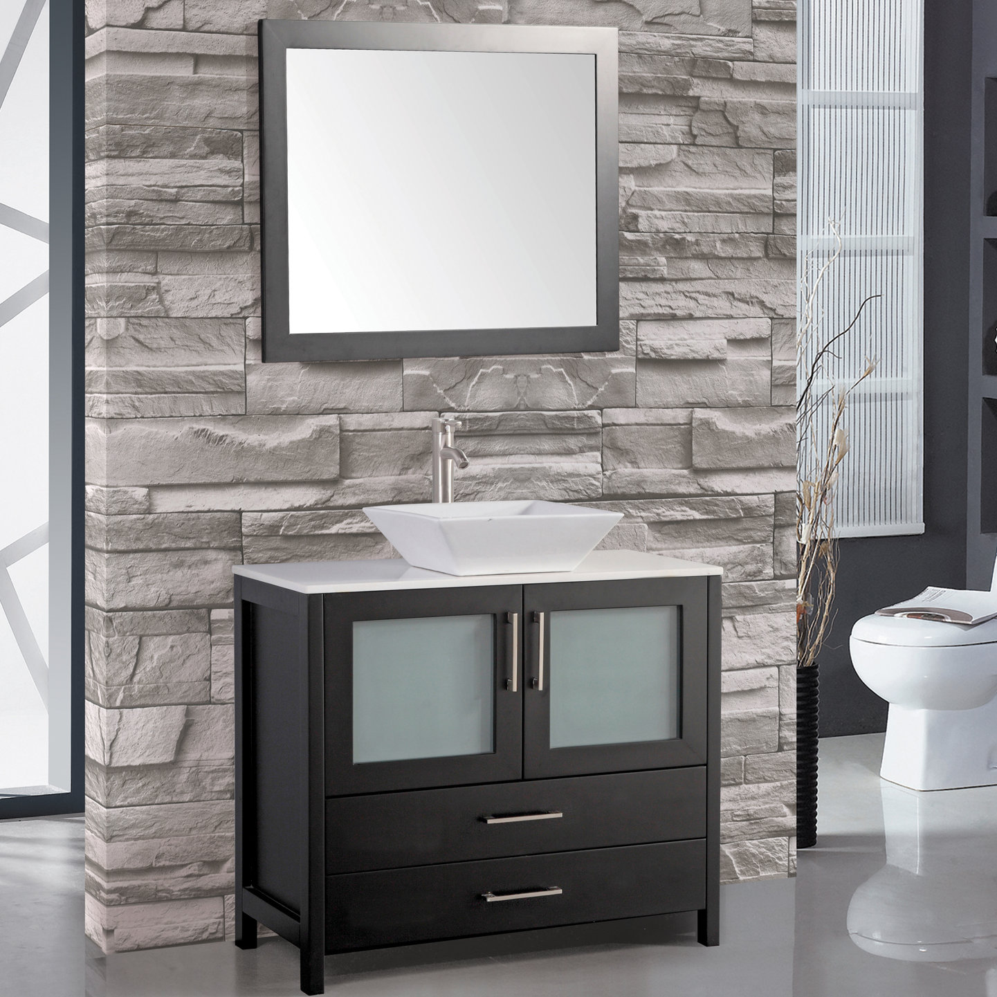 MTDVanities Jordan 48" Single Sink Bathroom Vanity Set with Mirror