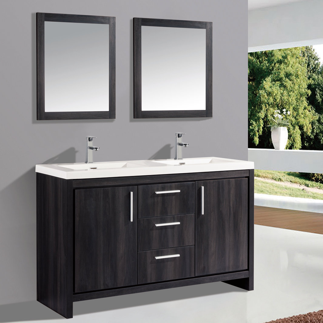 Mtdvanities Miami 59 Double Sink Modern Bathroom Vanity Set With Mtd Vanities Miami 59 Quot Double Sink Modern Bathroom Vanity Set With Mirror