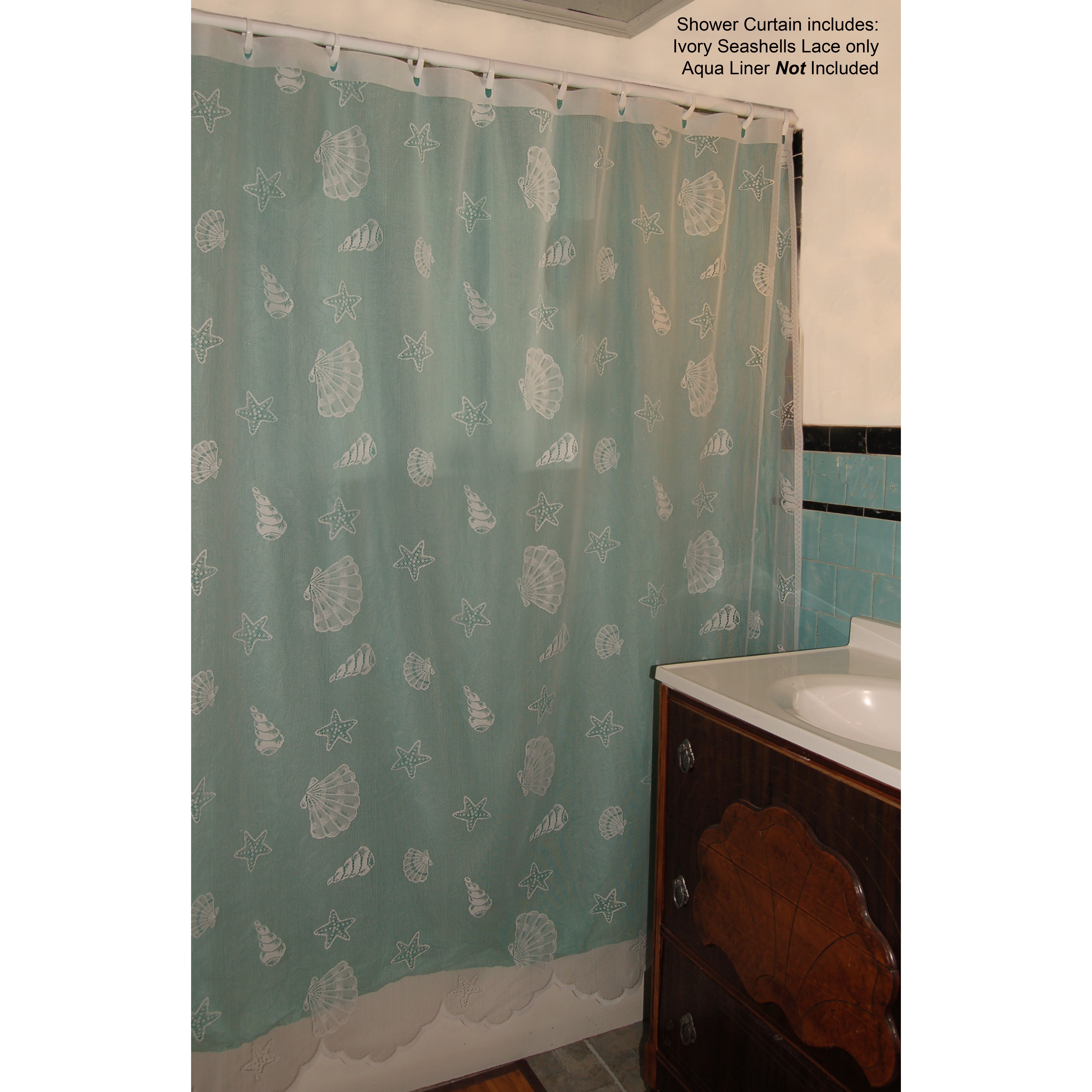 Curtain Chic Seashell Lace Shower Curtain & Reviews | Wayfair