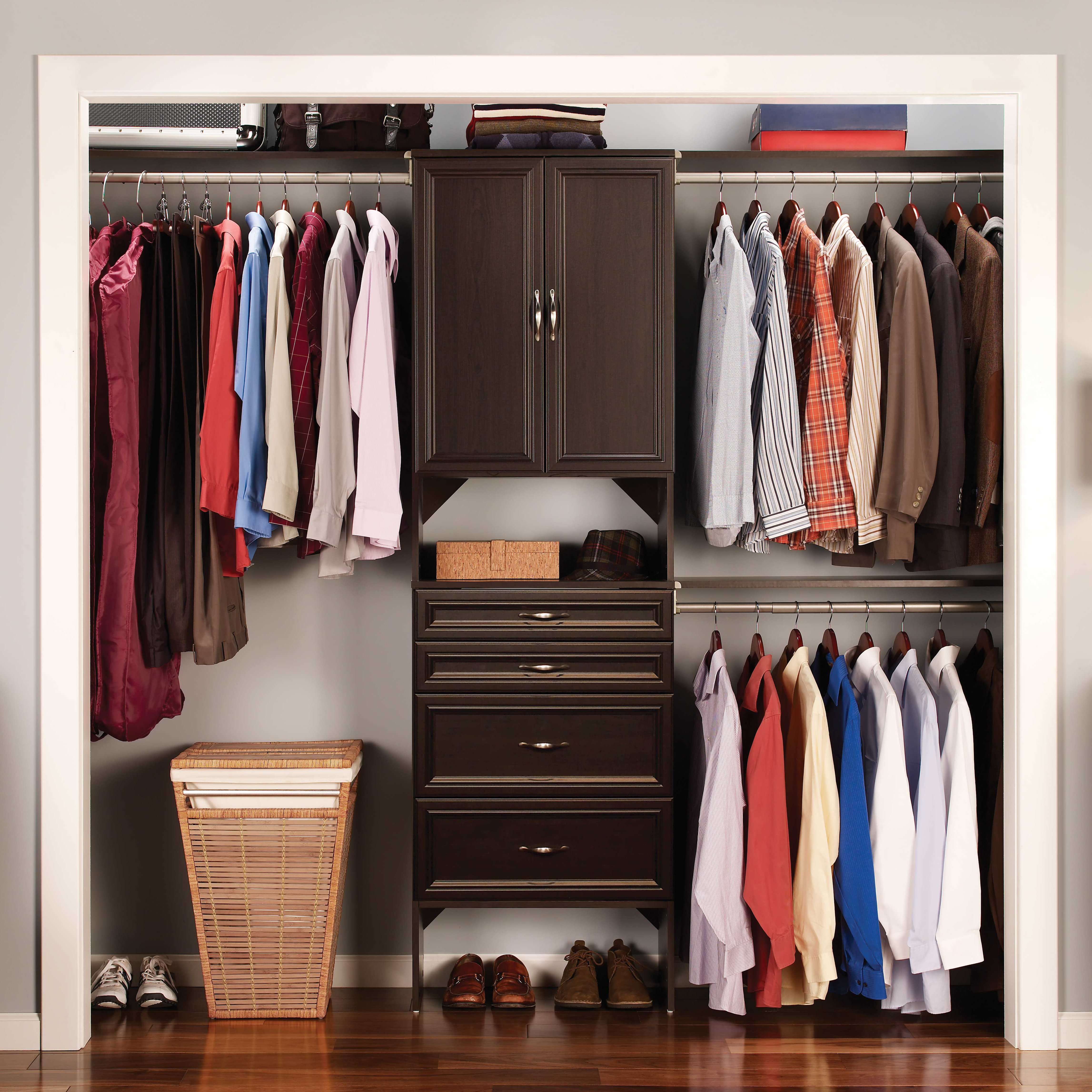 Closet Shelving System Satin Chrome 5 Feet To 8 Closetmaid Suitesymphony 72w 108