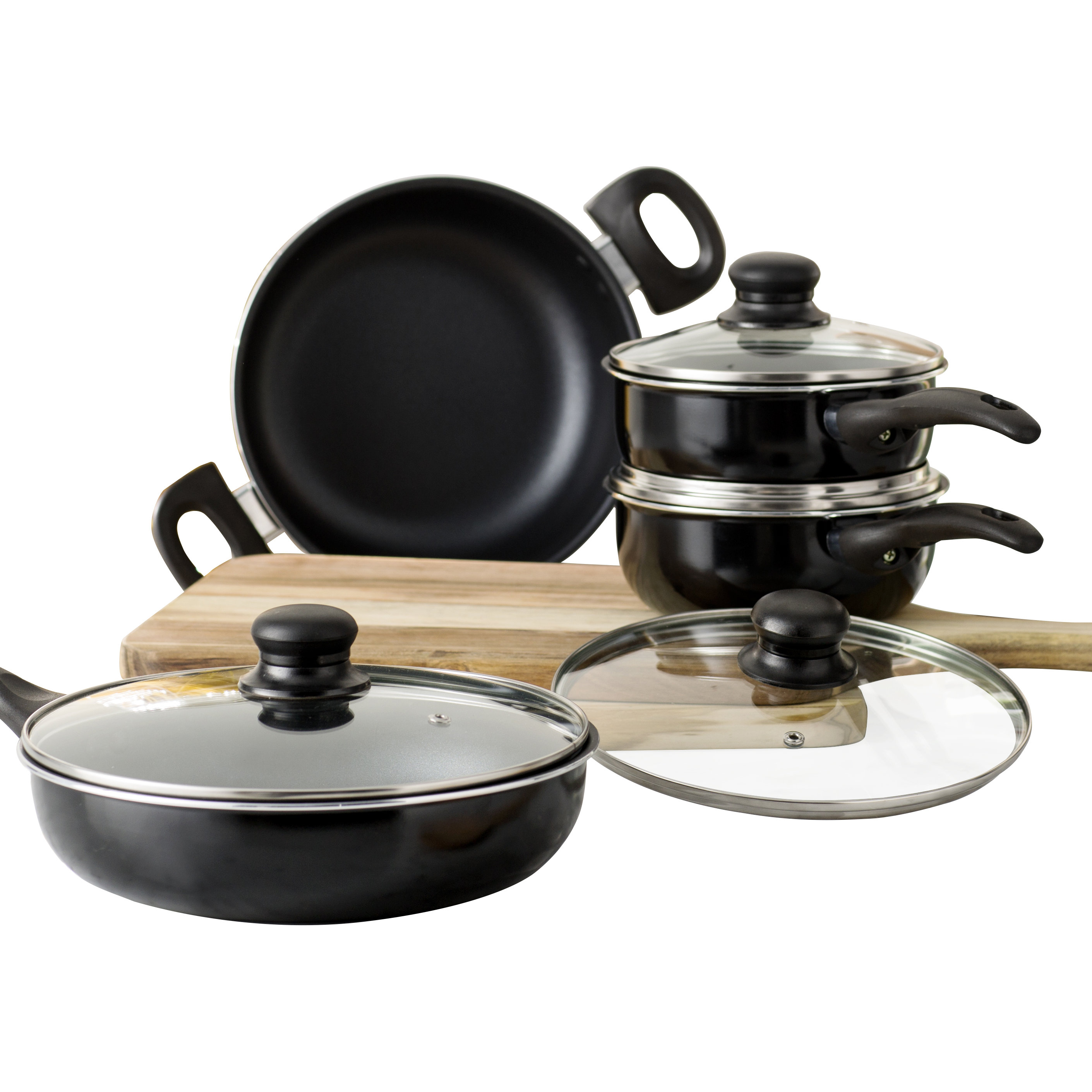 Wayfair Basics Wayfair Basics 8 Piece NonStick Aluminum Cookware Set & Reviews Wayfair