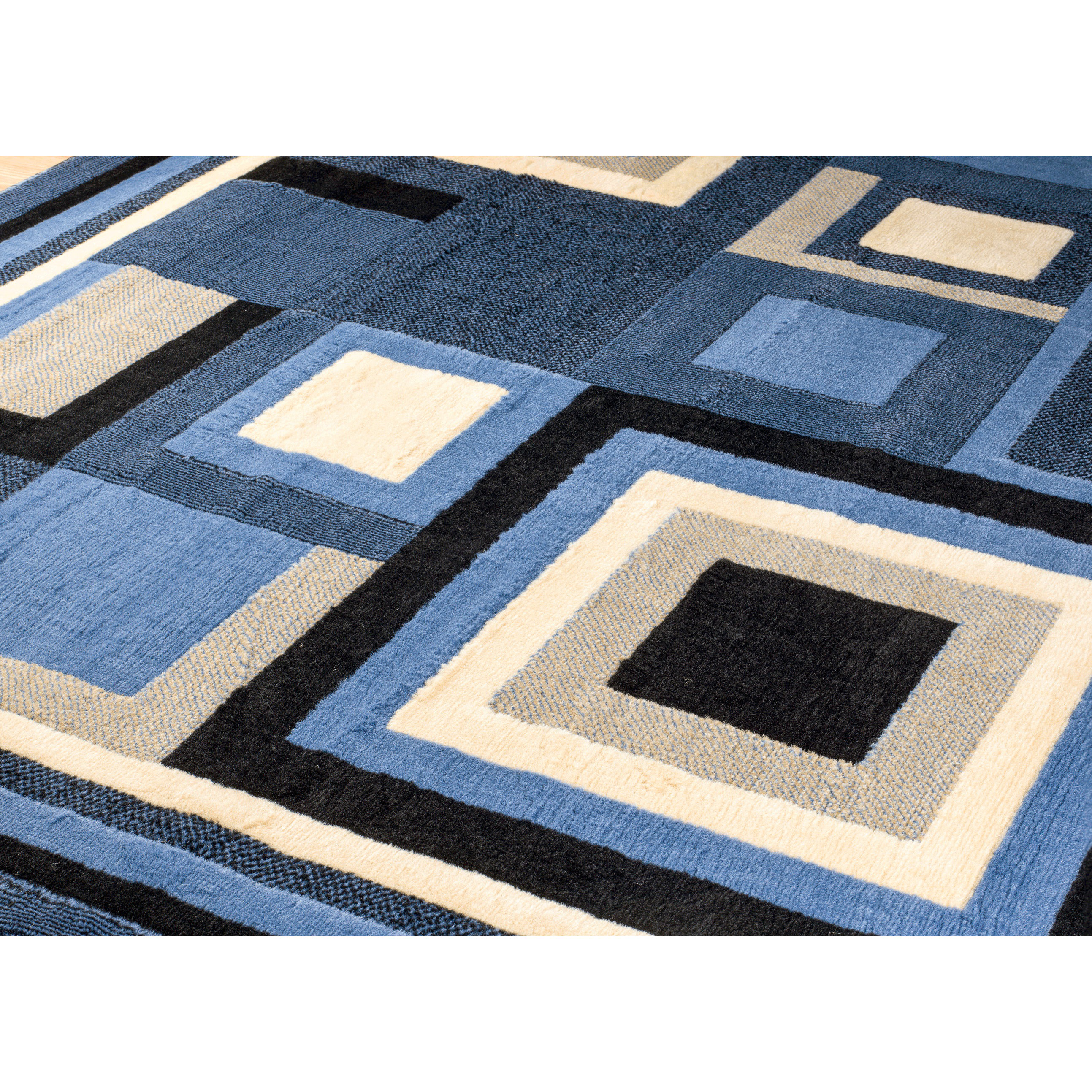 brown blue area rug