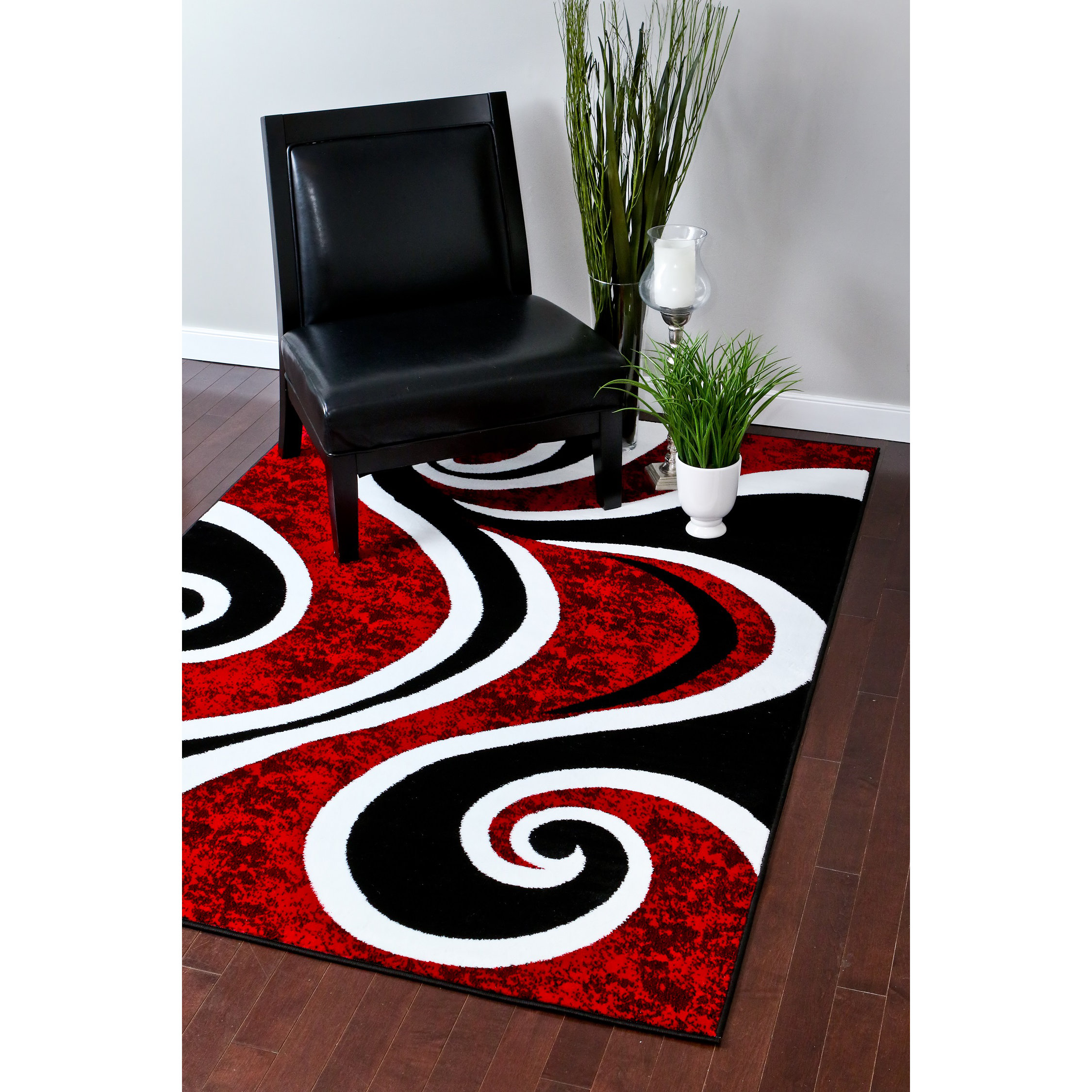Persianrugs Modern Swirl Red Area Rug & Reviews Wayfair