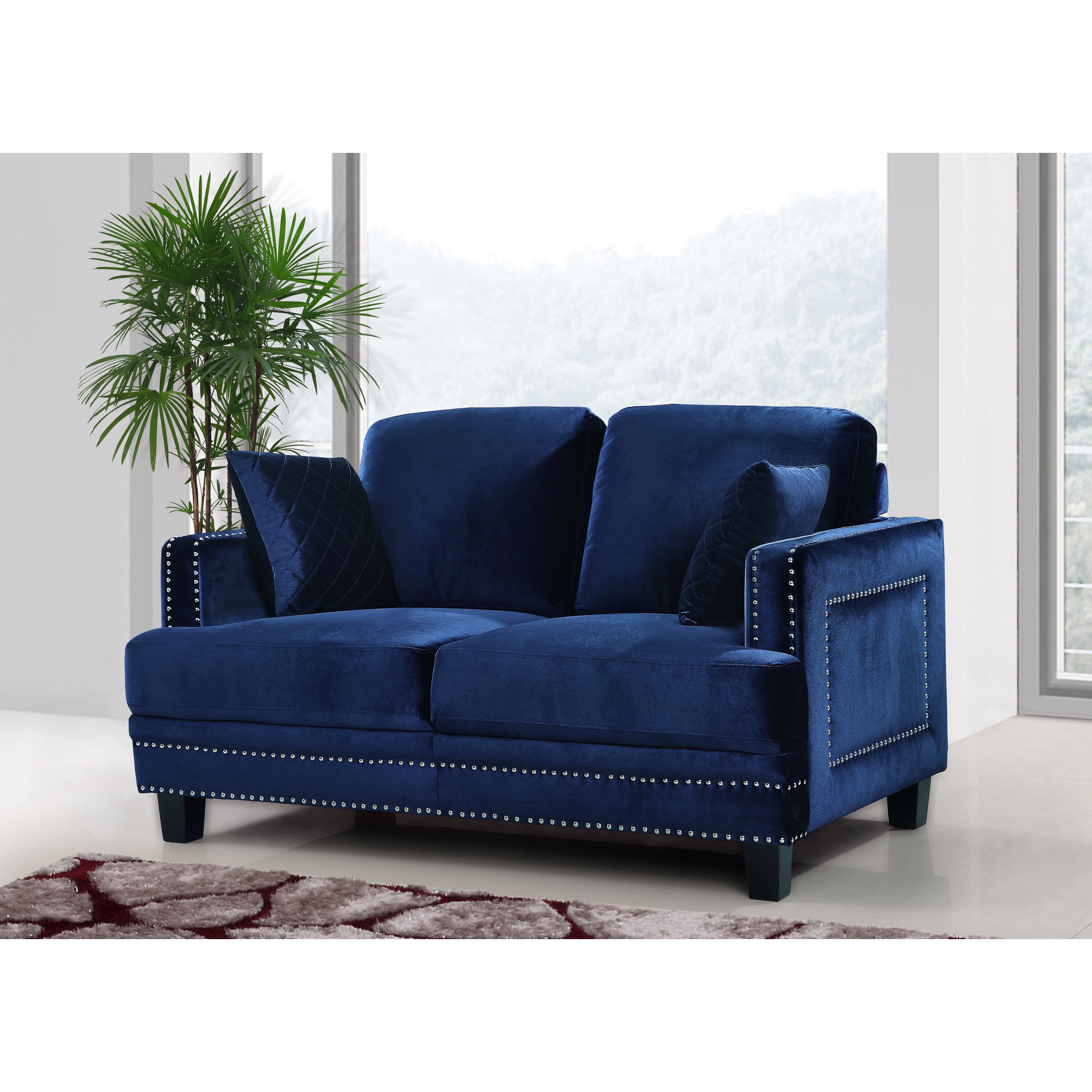 Meridian Furniture USA Ferrara Nailhead Loveseat & Reviews | Wayfair