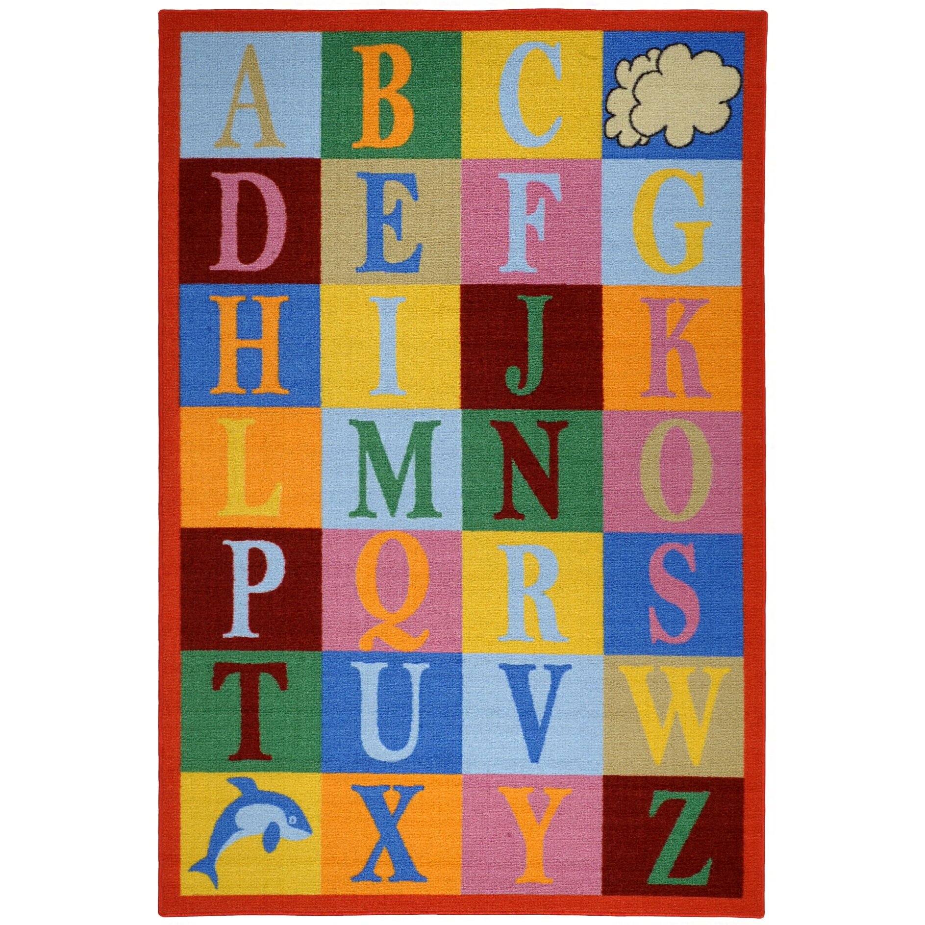 Rugnur Bambino Kids Fun Time Educational Alphabet Boxes Area Rug | Wayfair