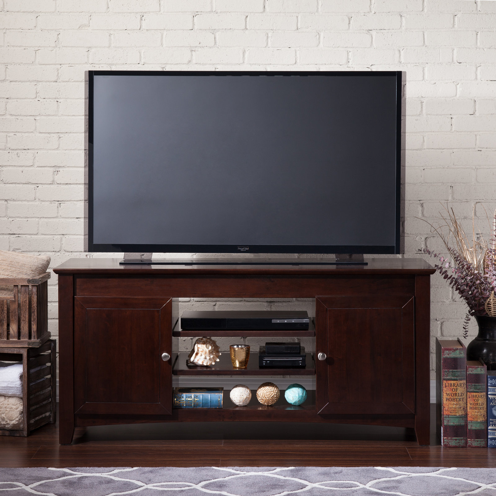 Darby Home Co Pinckney TV Stand with Adjustable Shelves ...
