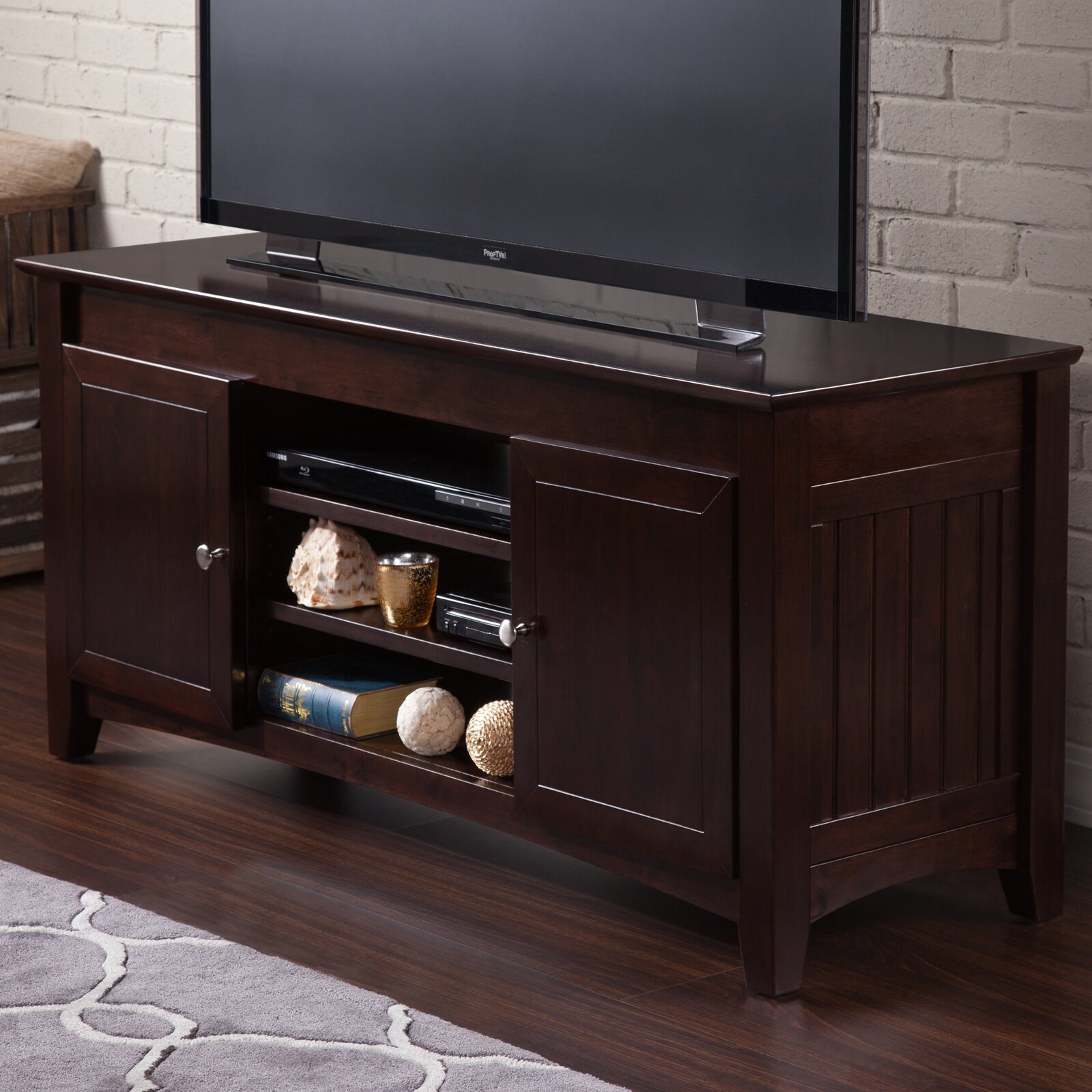 Darby Home Co Pinckney Tv Stand With Adjustable Shelves And Reviews Wayfair