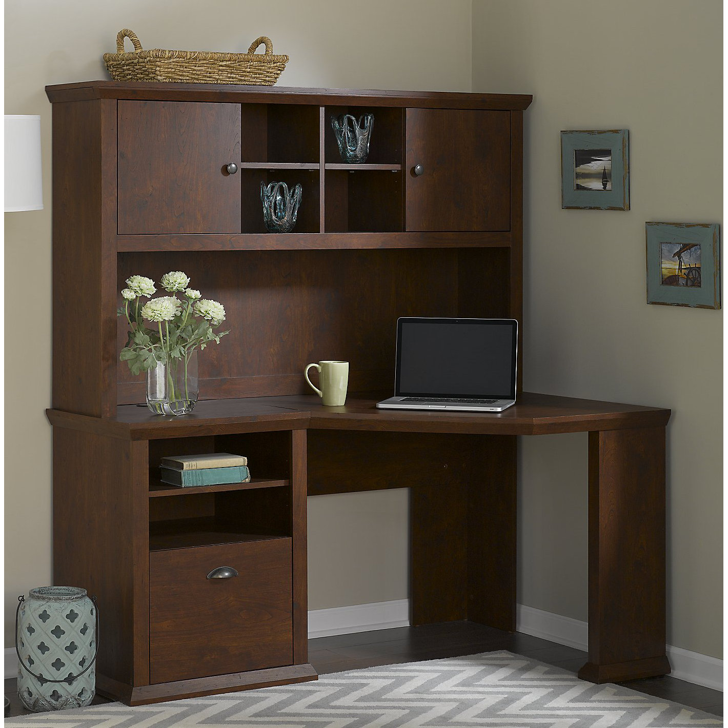 Darby Home Co Watertown Corner Executive Desk with Hutch & Reviews