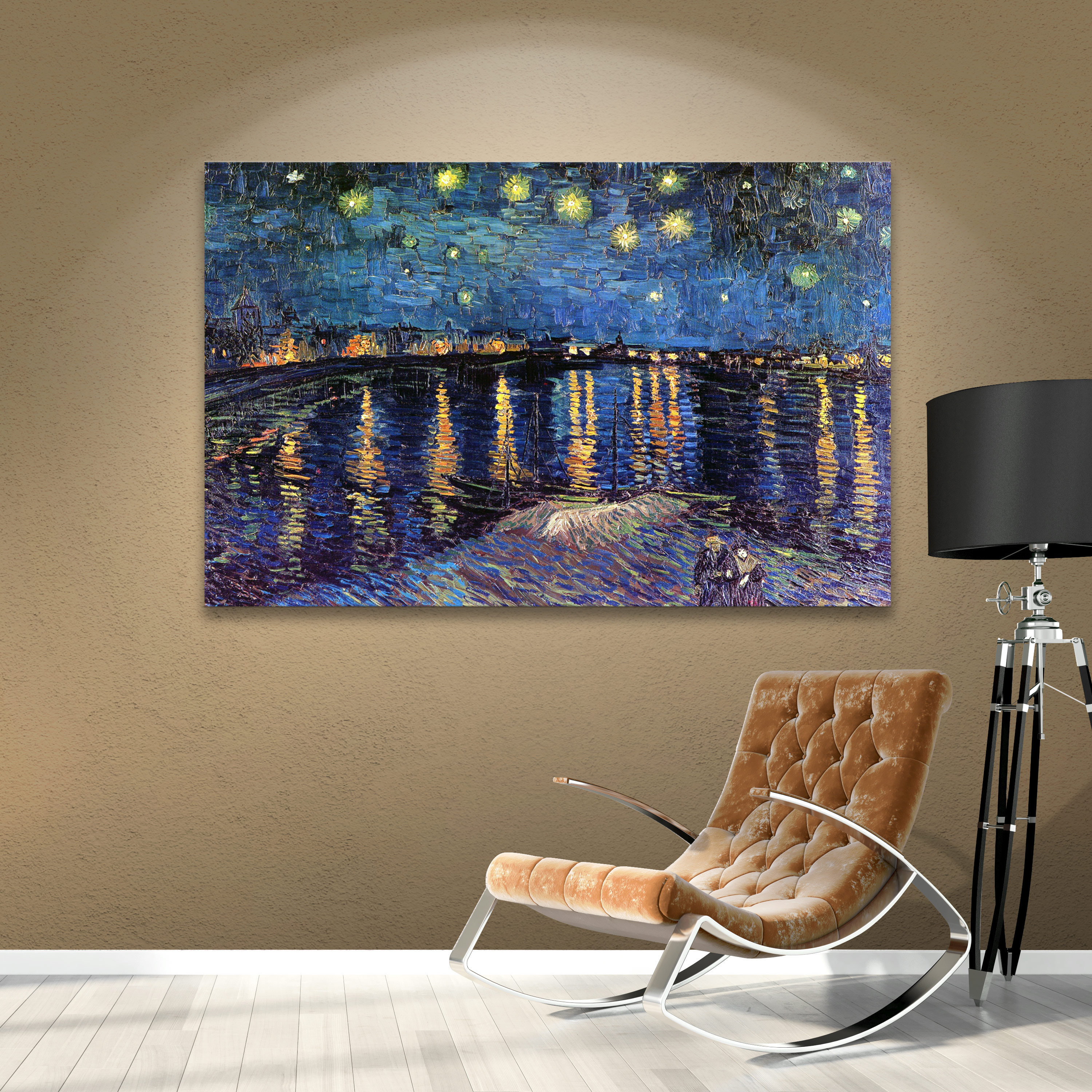 Alcott Hill Starry Night Over The Rhone By Vincent Van Gogh Alcott Hill Reg Starry Night Over The Rhone By Vincent Van Gogh Painting Print