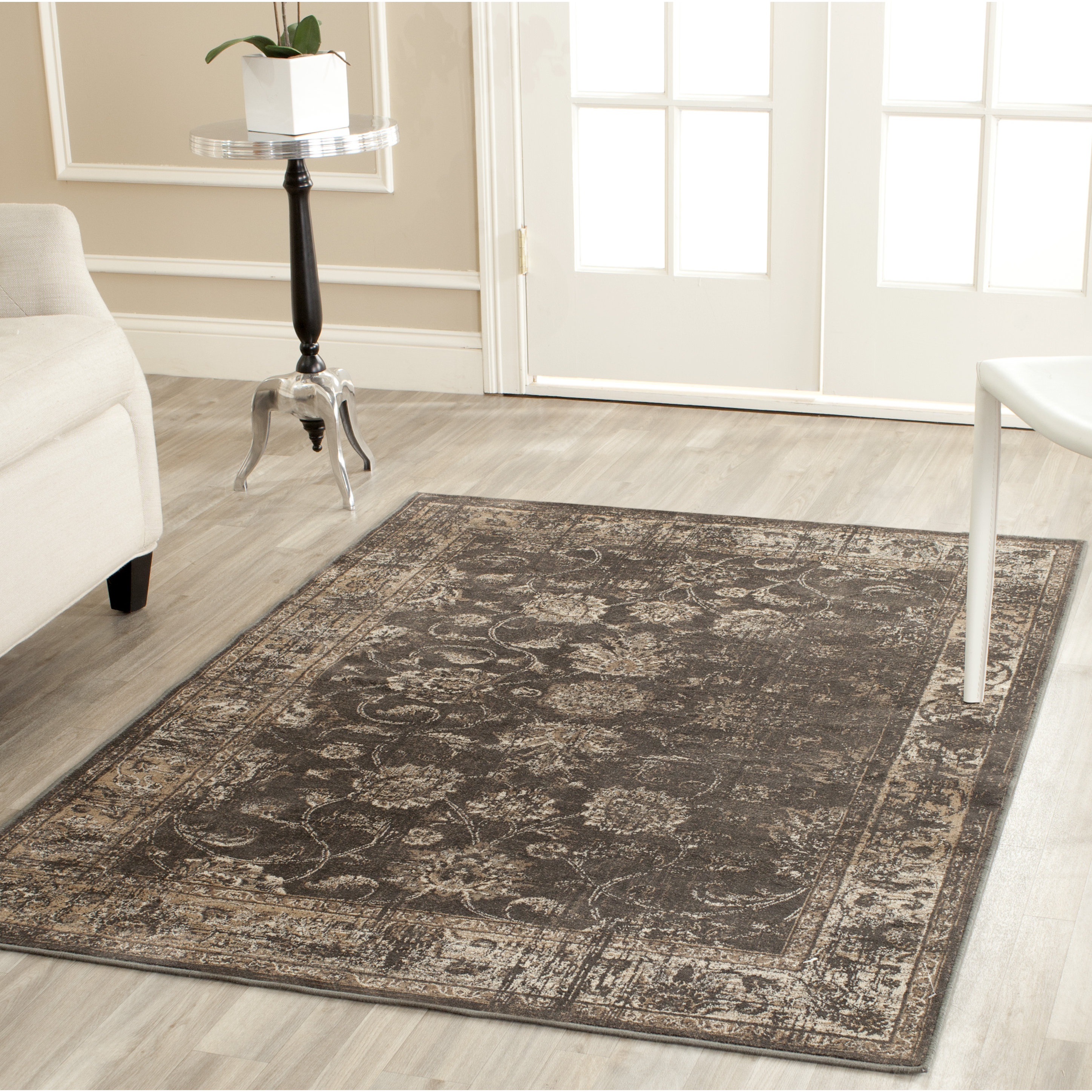 Charlton Home Rindge Soft Anthracite Area Rug & Reviews Wayfair