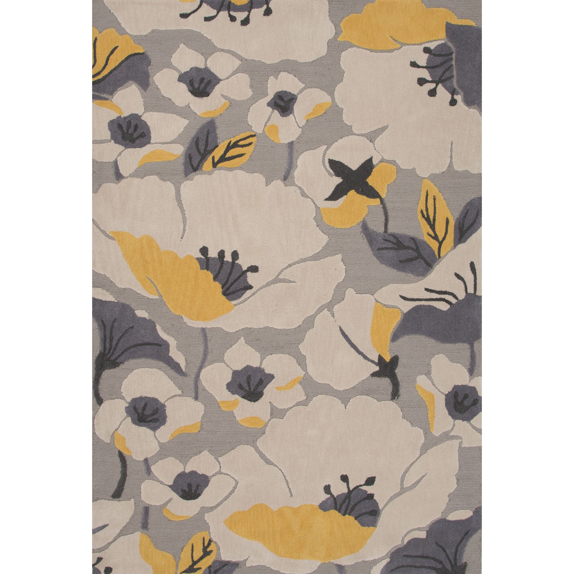 Bowman Gray & Yellow Floral Hand-Tufted Area Rug & Reviews | Joss ... - Charlton Home® Bowman Gray & Yellow Floral Hand-Tufted Area Rug