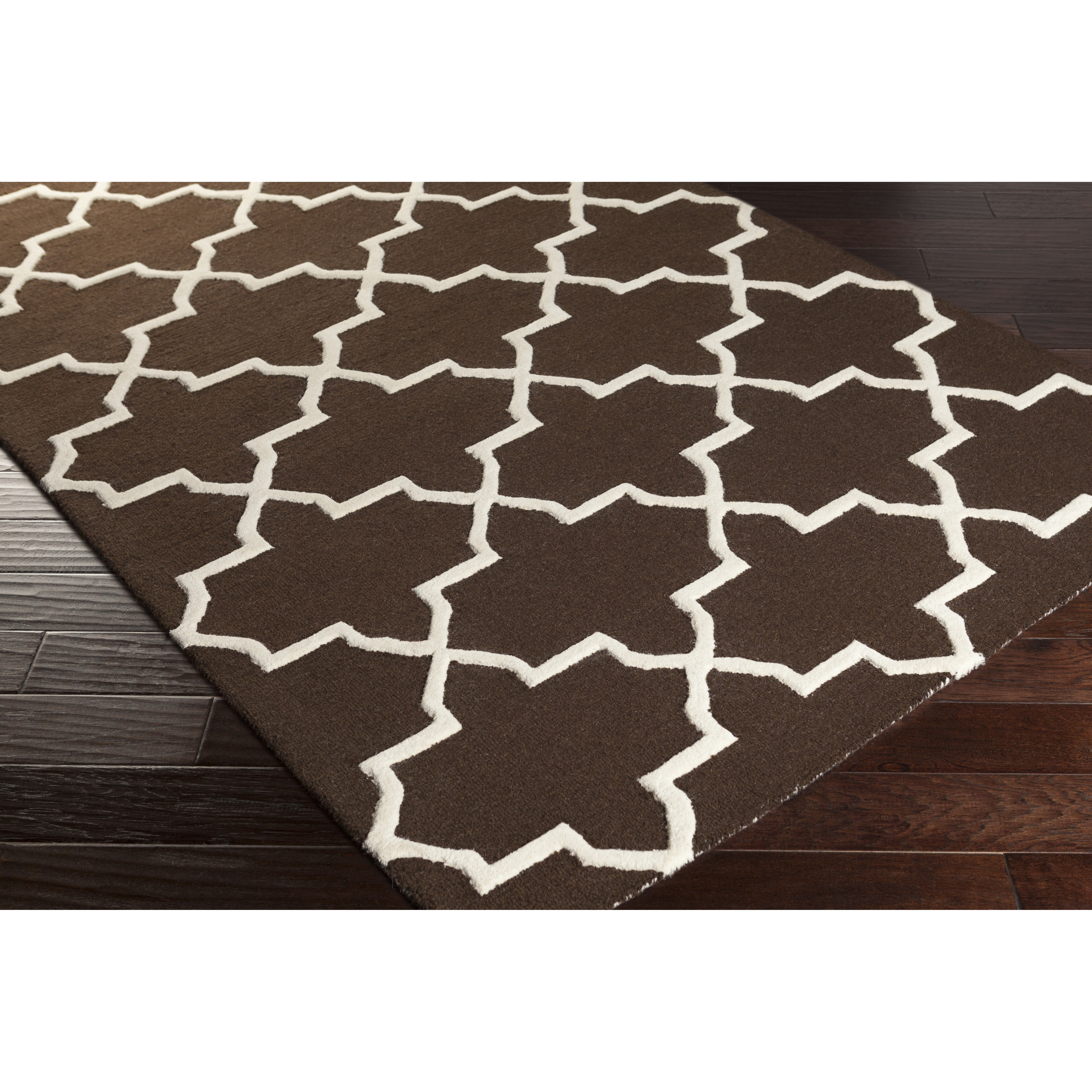 Galinda Brown Geometric Wool HandTufted Area Rug Joss & Main
