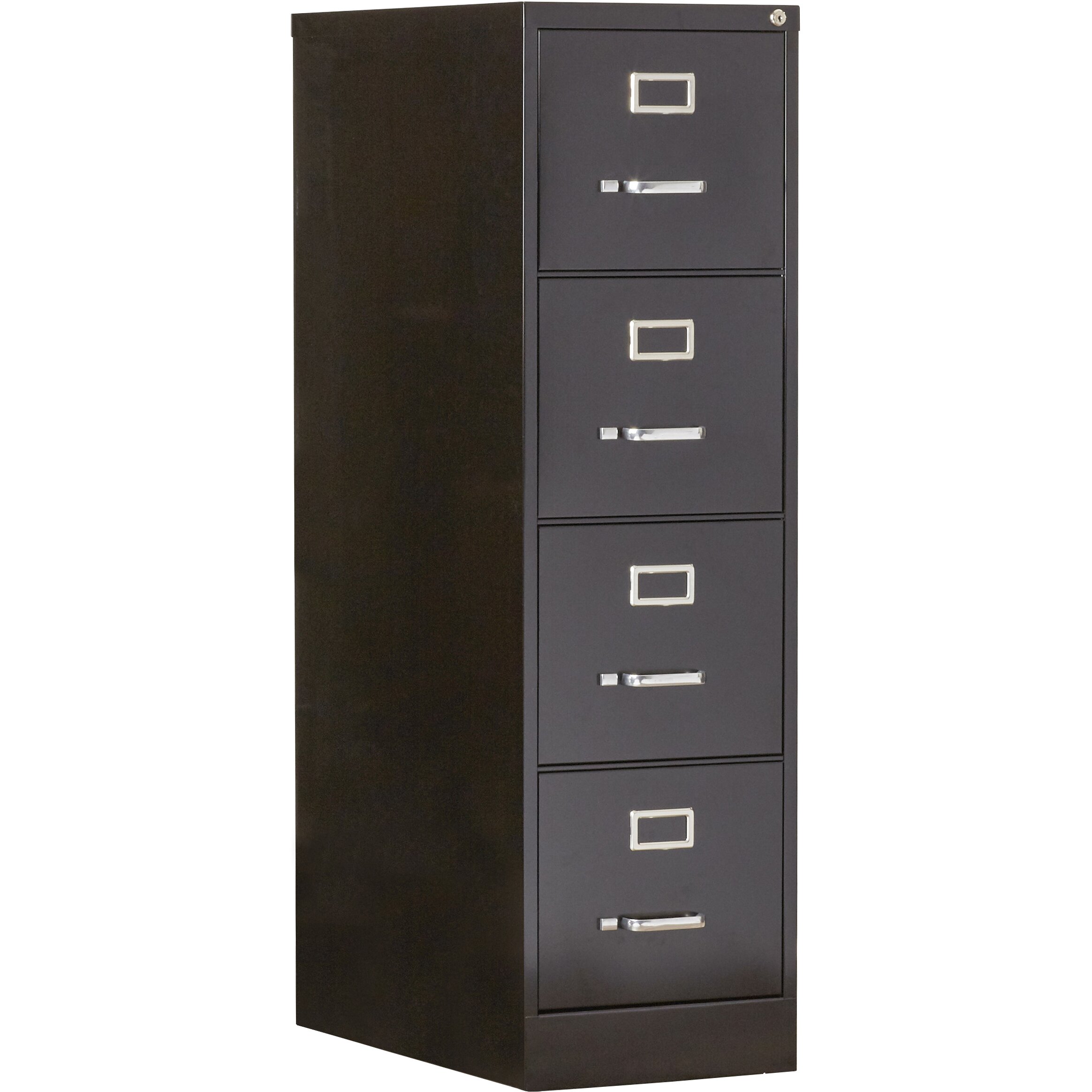 Black 2 Drawer Locking Letterlegal Size File Cabinet With