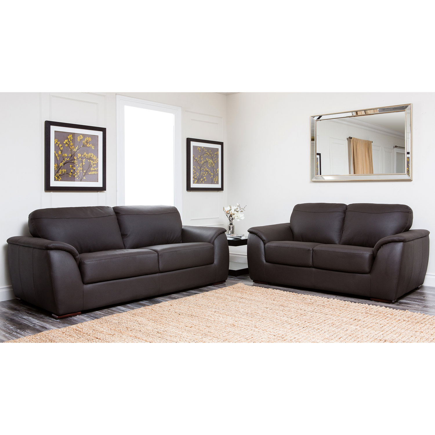 leather sofa and loveseat