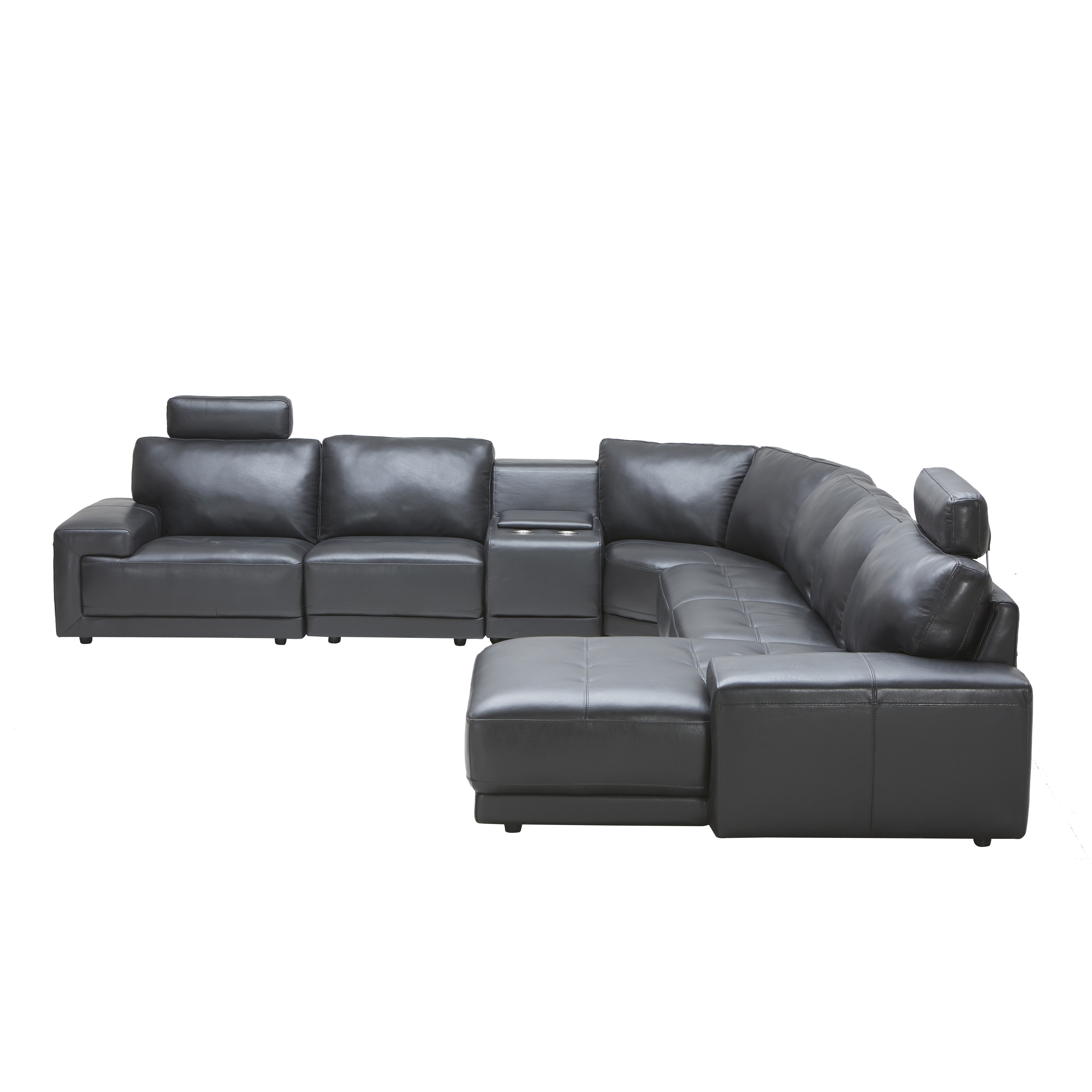 Wade Logan Autumn Leather Modular Sectional Wayfair.ca