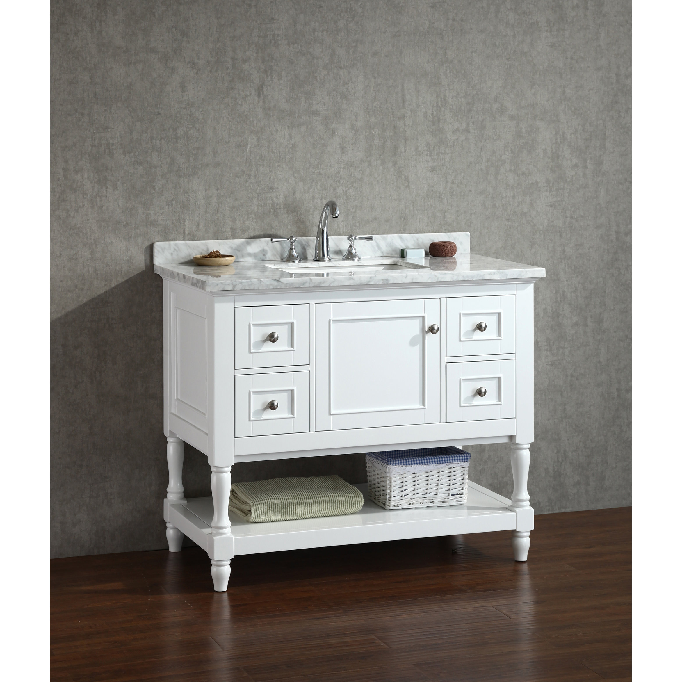 Ari Kitchen & Bath Cape Cod 42" Single Bathroom Vanity Set with Mirror